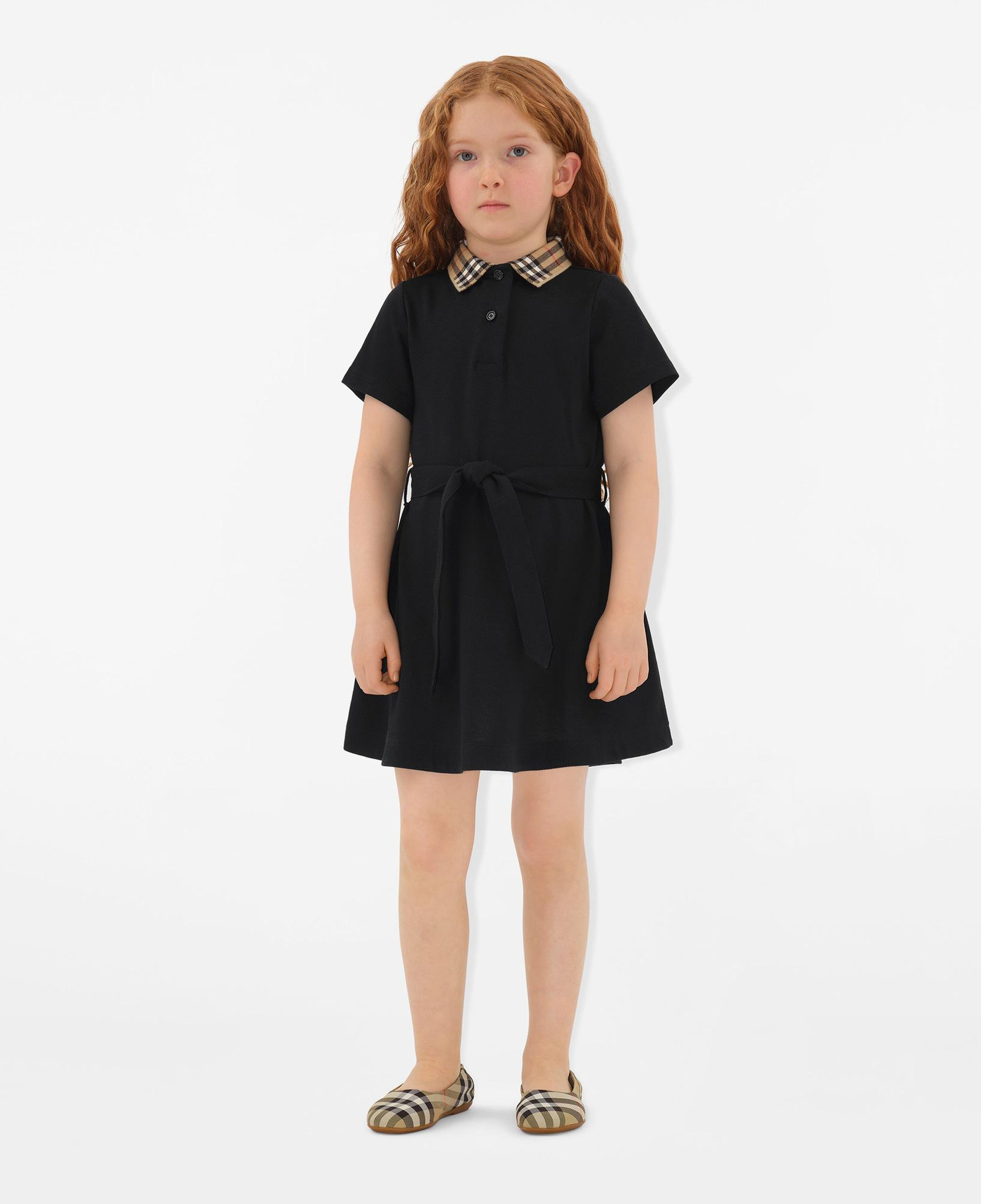 Burberry Astrid Collar Cotton Çocuk Siyah Elbise
