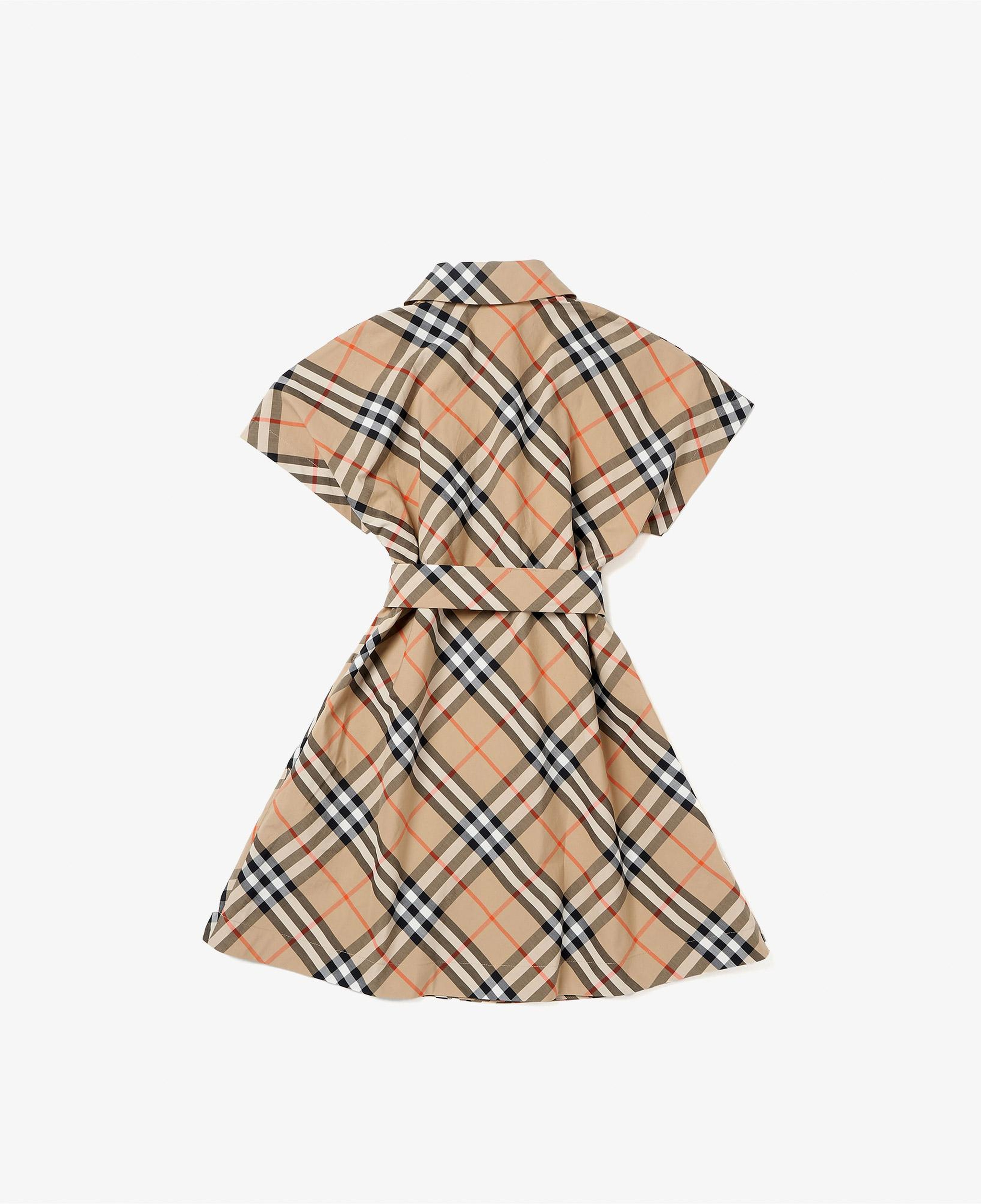 Burberry Check Pamuklu Çocuk Krem Rengi Elbise