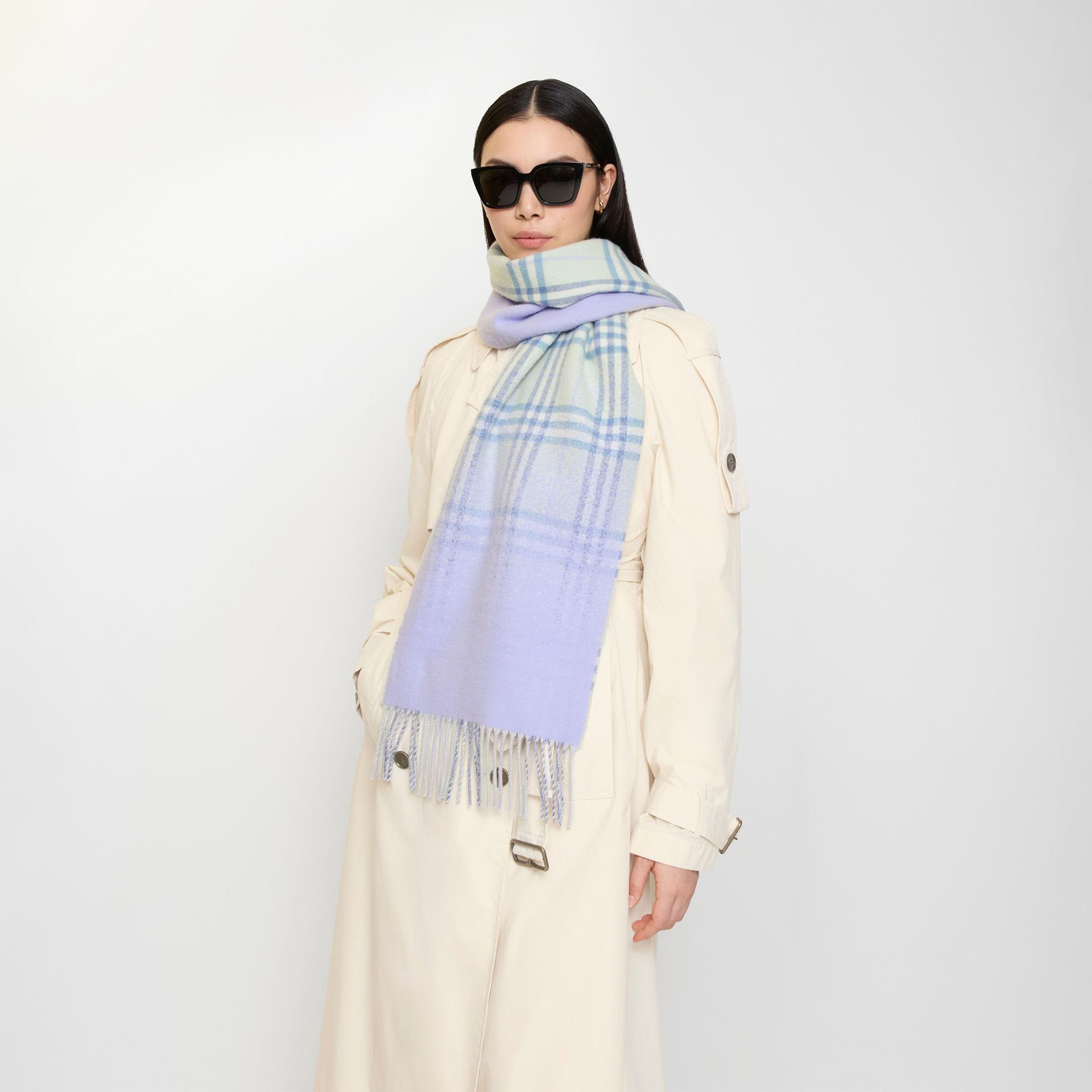 Burberry Gradıent Check Kadın Yeşil Atkı