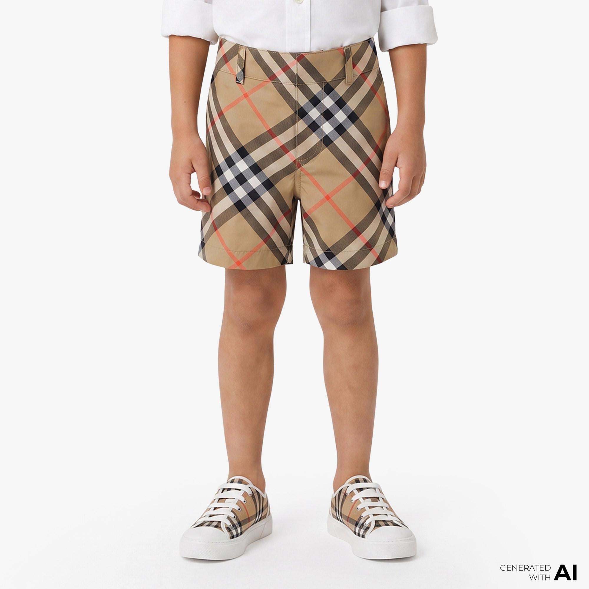Burberry Check Pamuk Çocuk Bej Şort