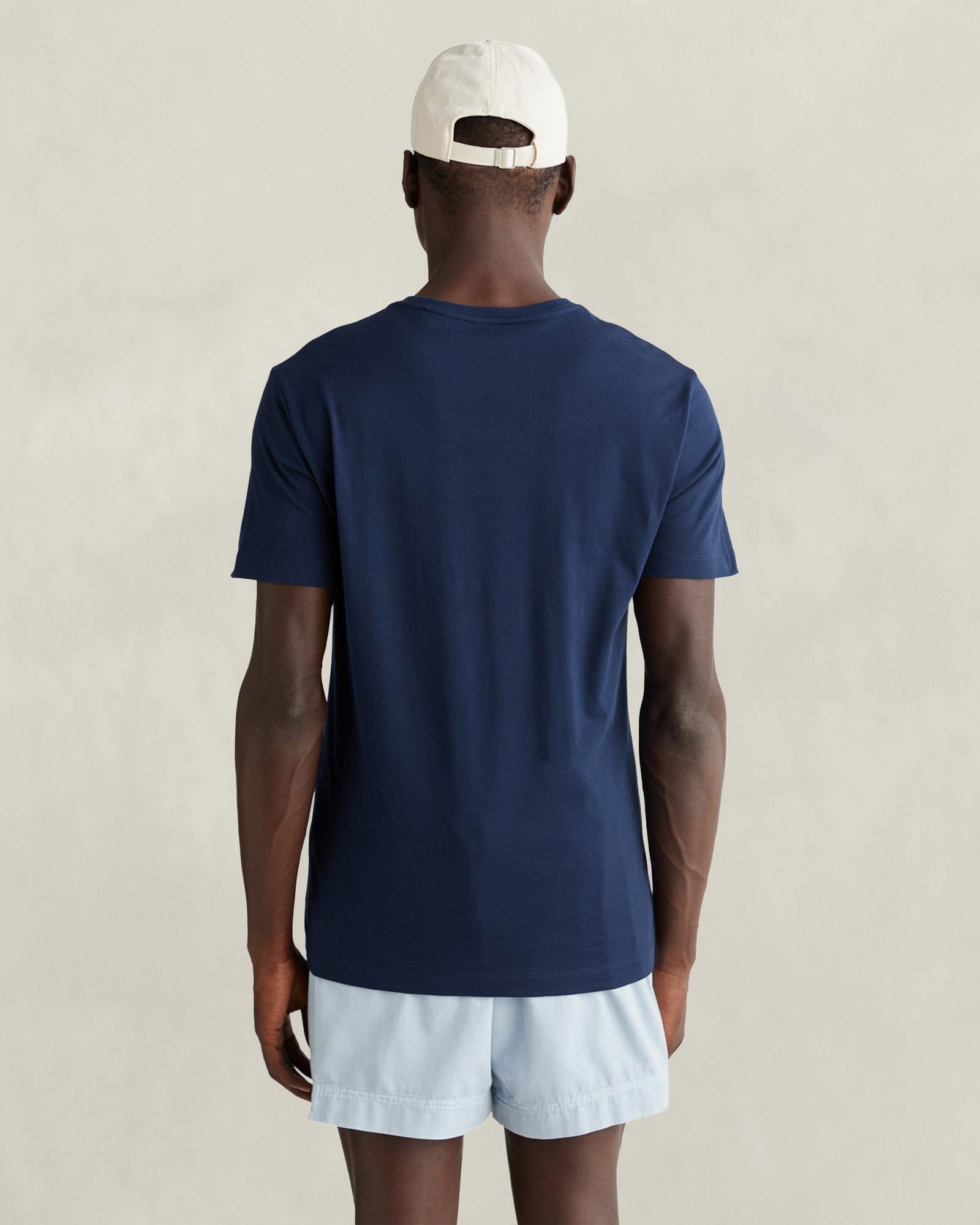 GANT Erkek Lacivert Kısa Kollu T-Shirt