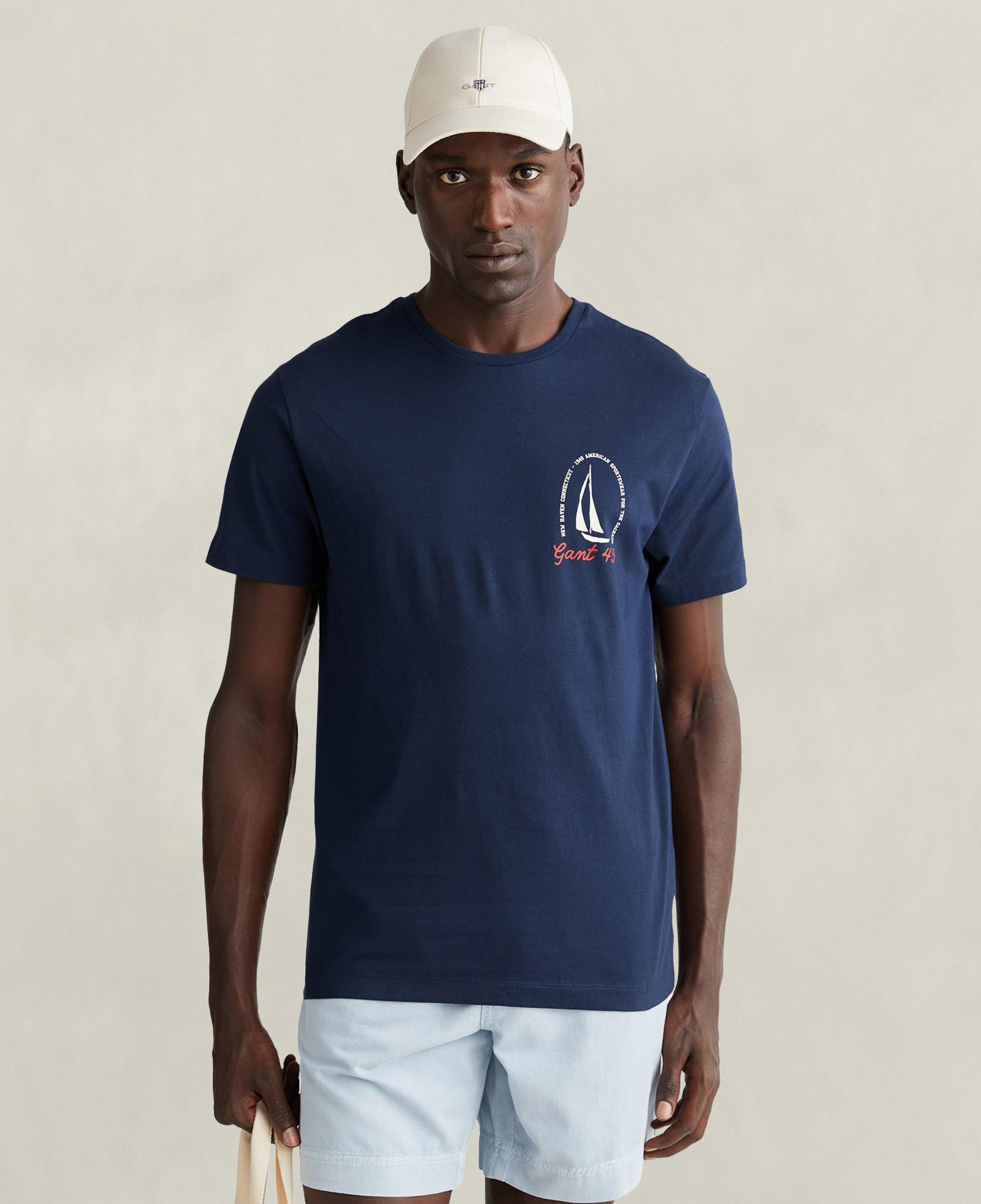 GANT Erkek Lacivert Kısa Kollu T-Shirt
