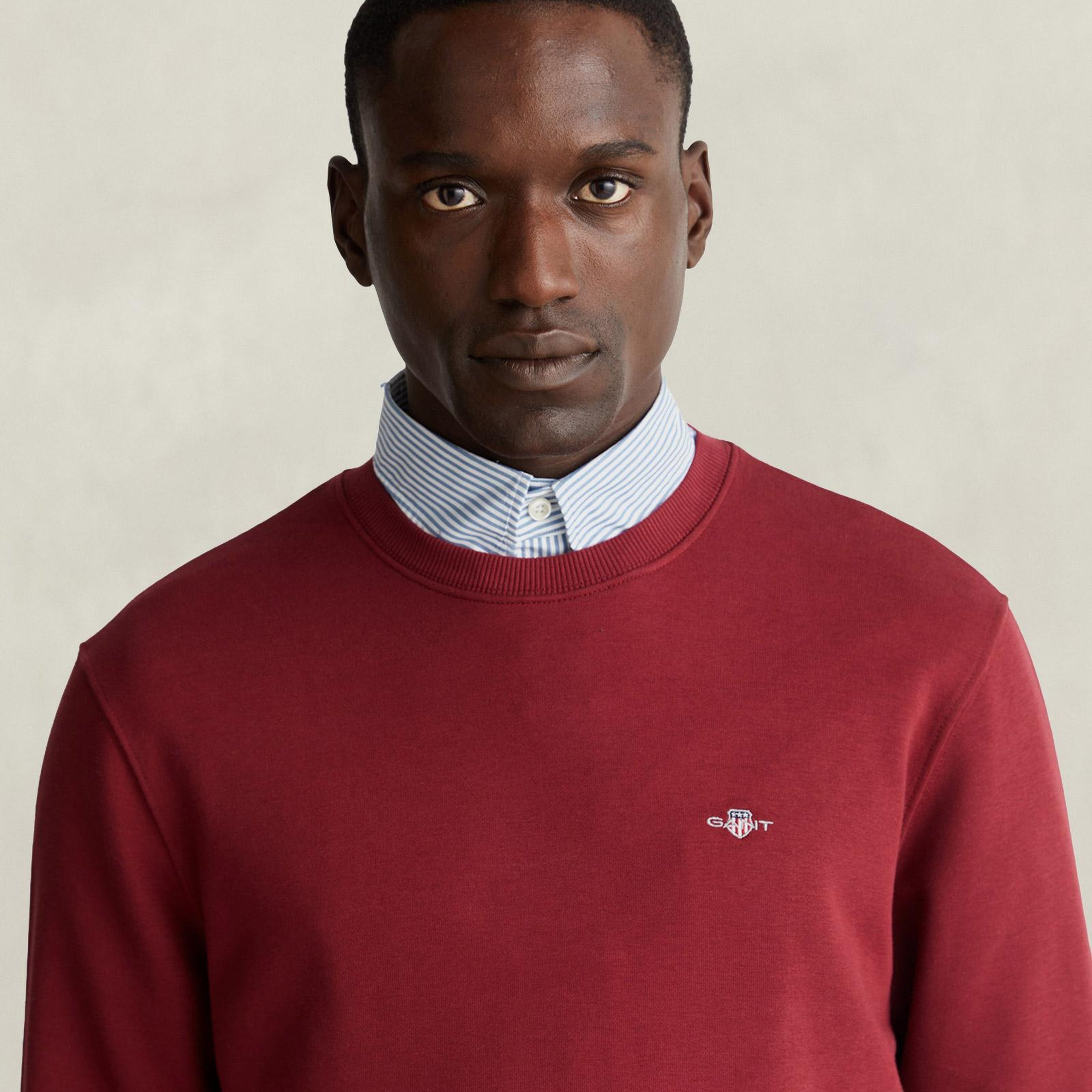 GANT Erkek Bordo Regular Fit Bisiklet Yaka Sweatshirt
