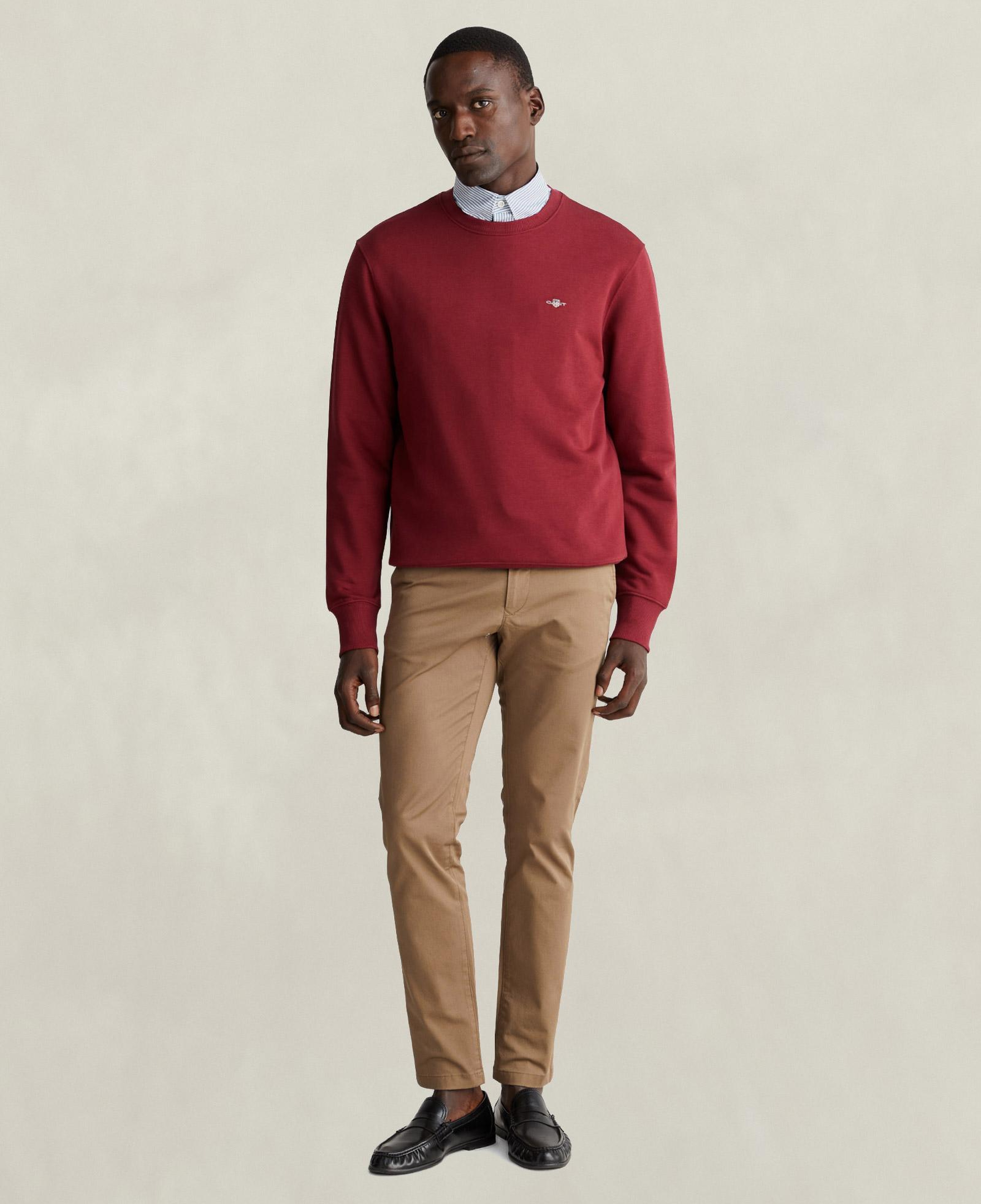 GANT Erkek Bordo Regular Fit Bisiklet Yaka Sweatshirt