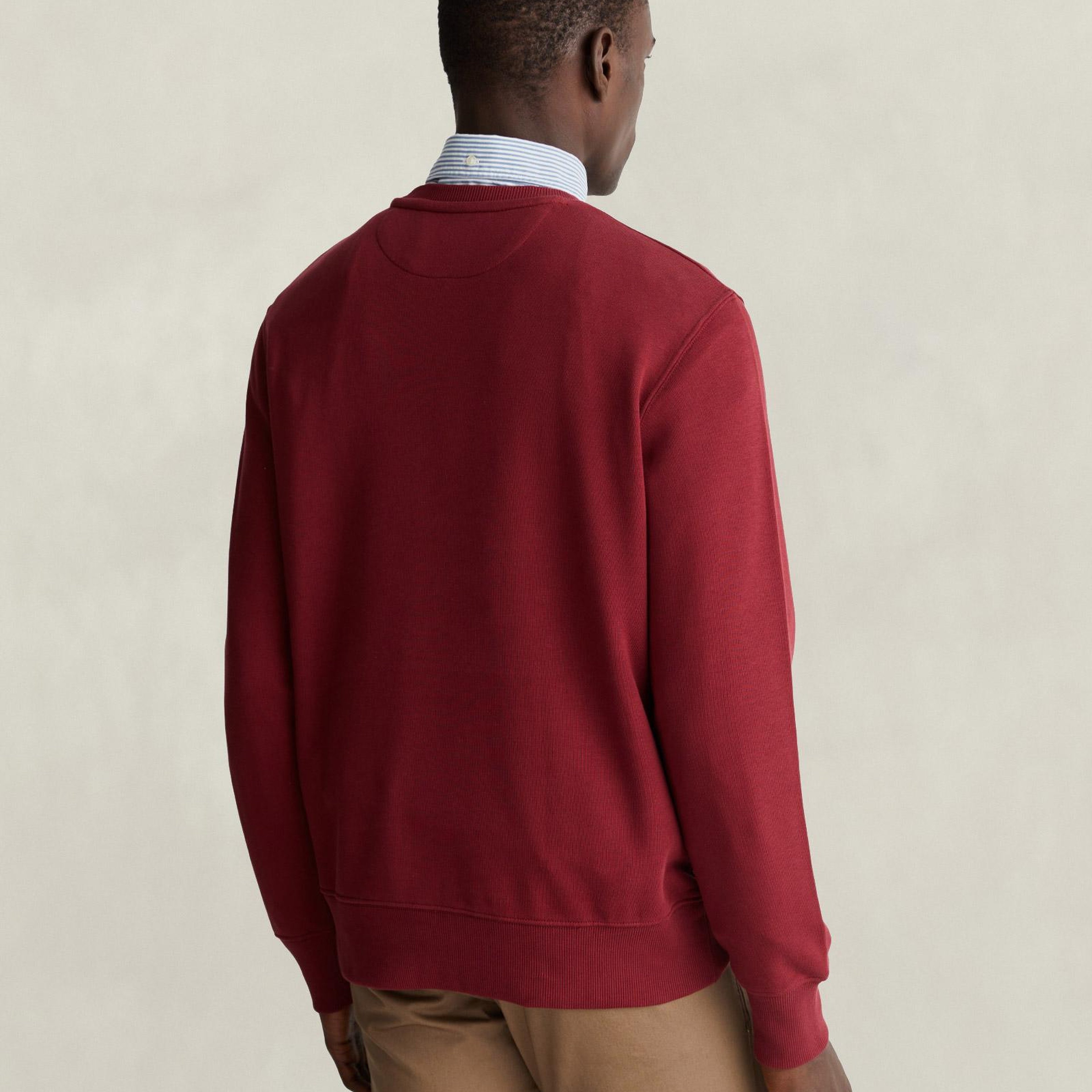 GANT Erkek Bordo Regular Fit Bisiklet Yaka Sweatshirt