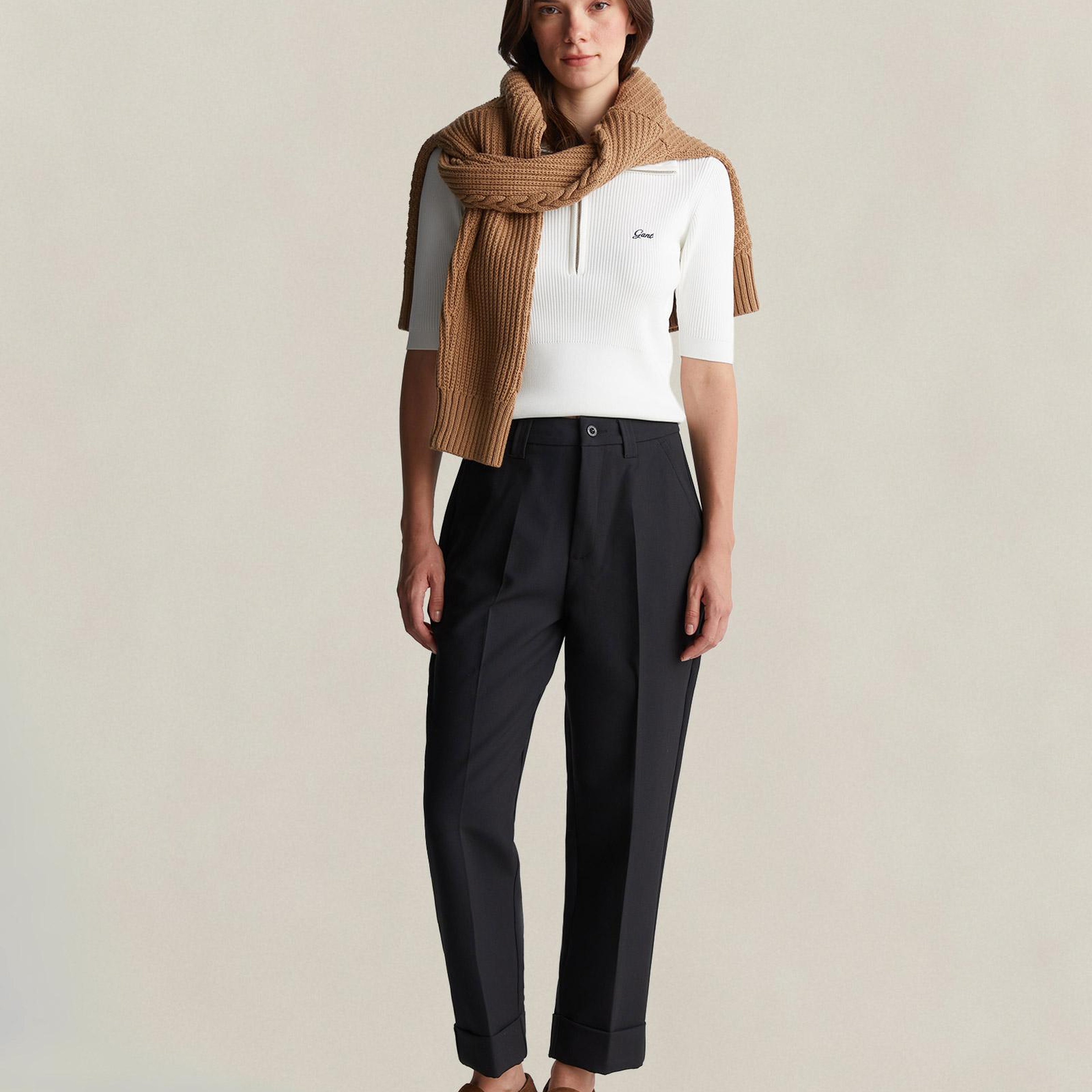 GANT Kadın Siyah Regular Fit Pantolon