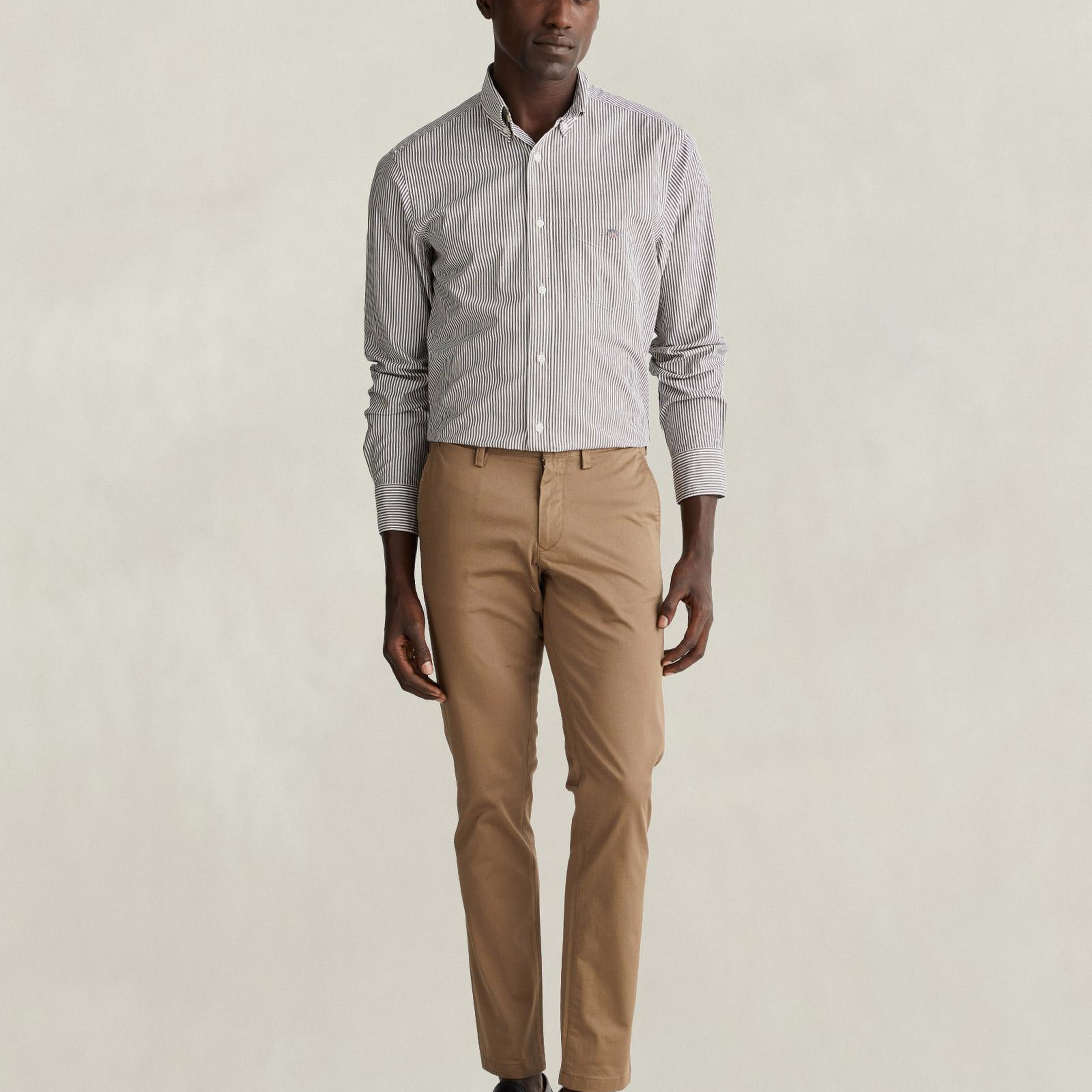 GANT Erkek Kahverengi Slim Fit Chino Pantolon
