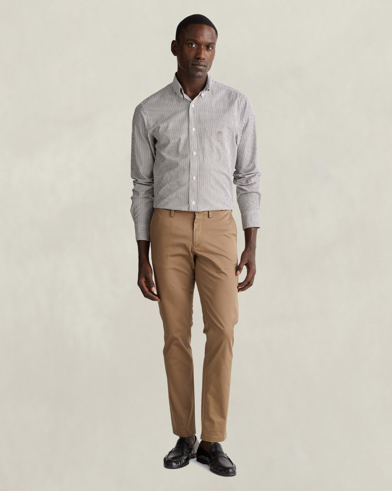 GANT Erkek Kahverengi Slim Fit Chino Pantolon