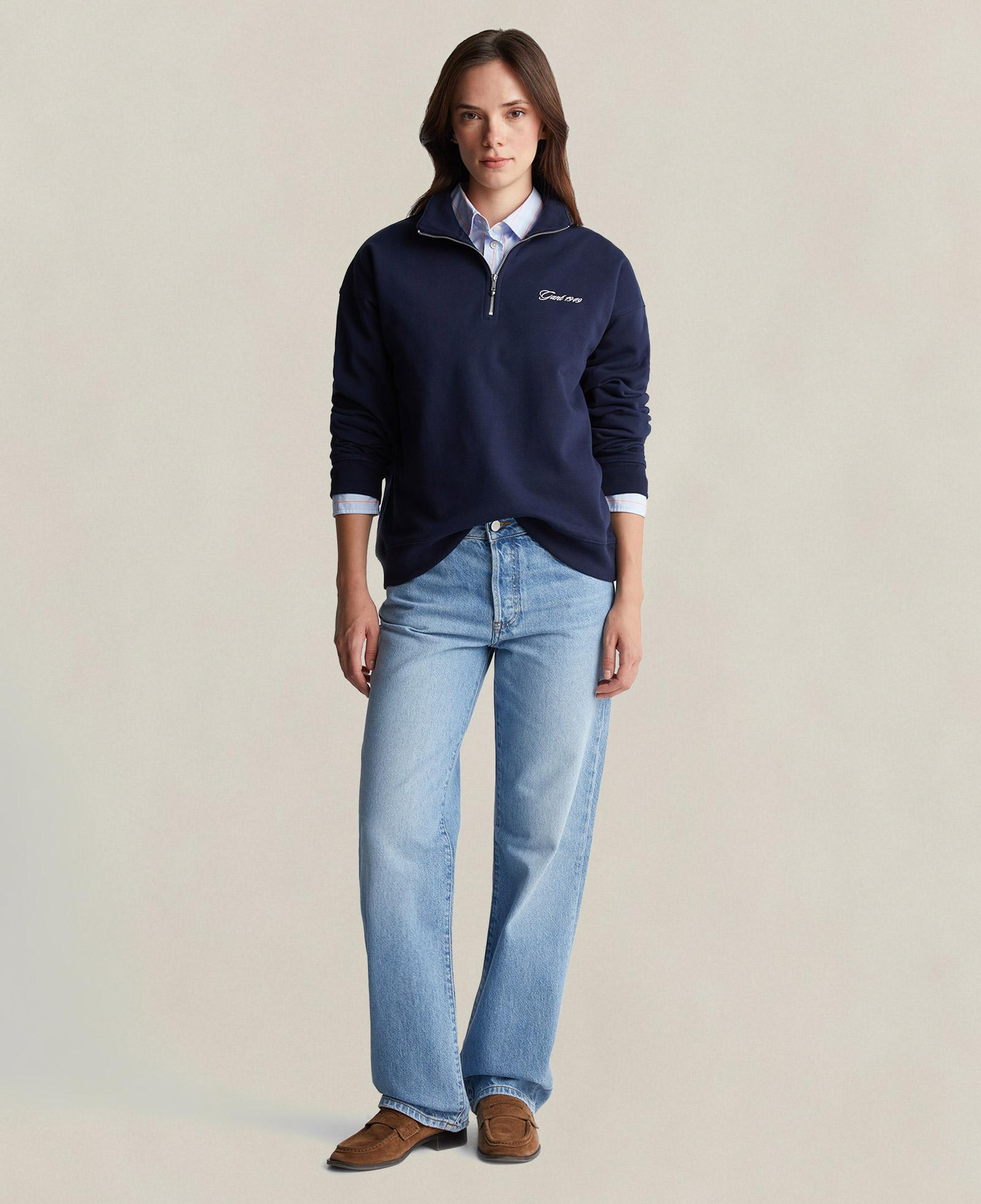 GANT Kadın Lacivert Yarım Fermuarlı Sweatshirt