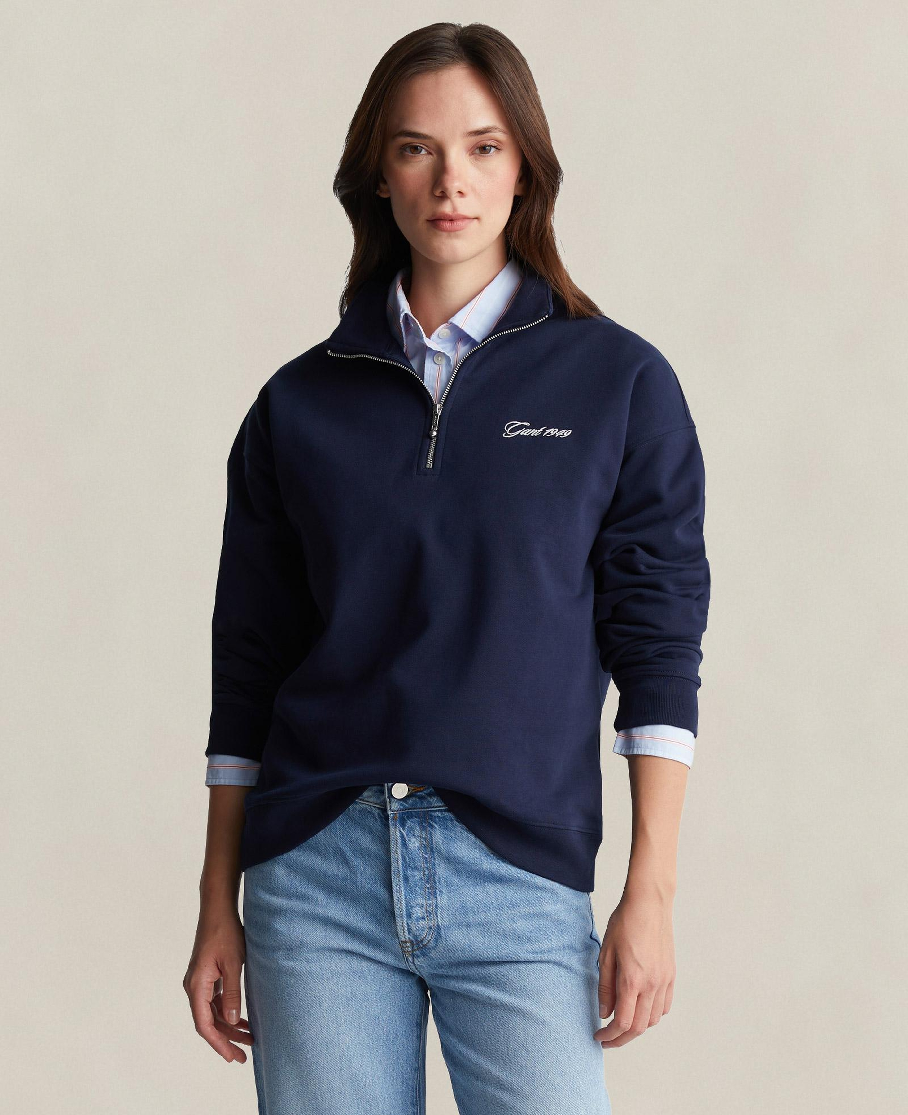GANT Kadın Lacivert Yarım Fermuarlı Sweatshirt