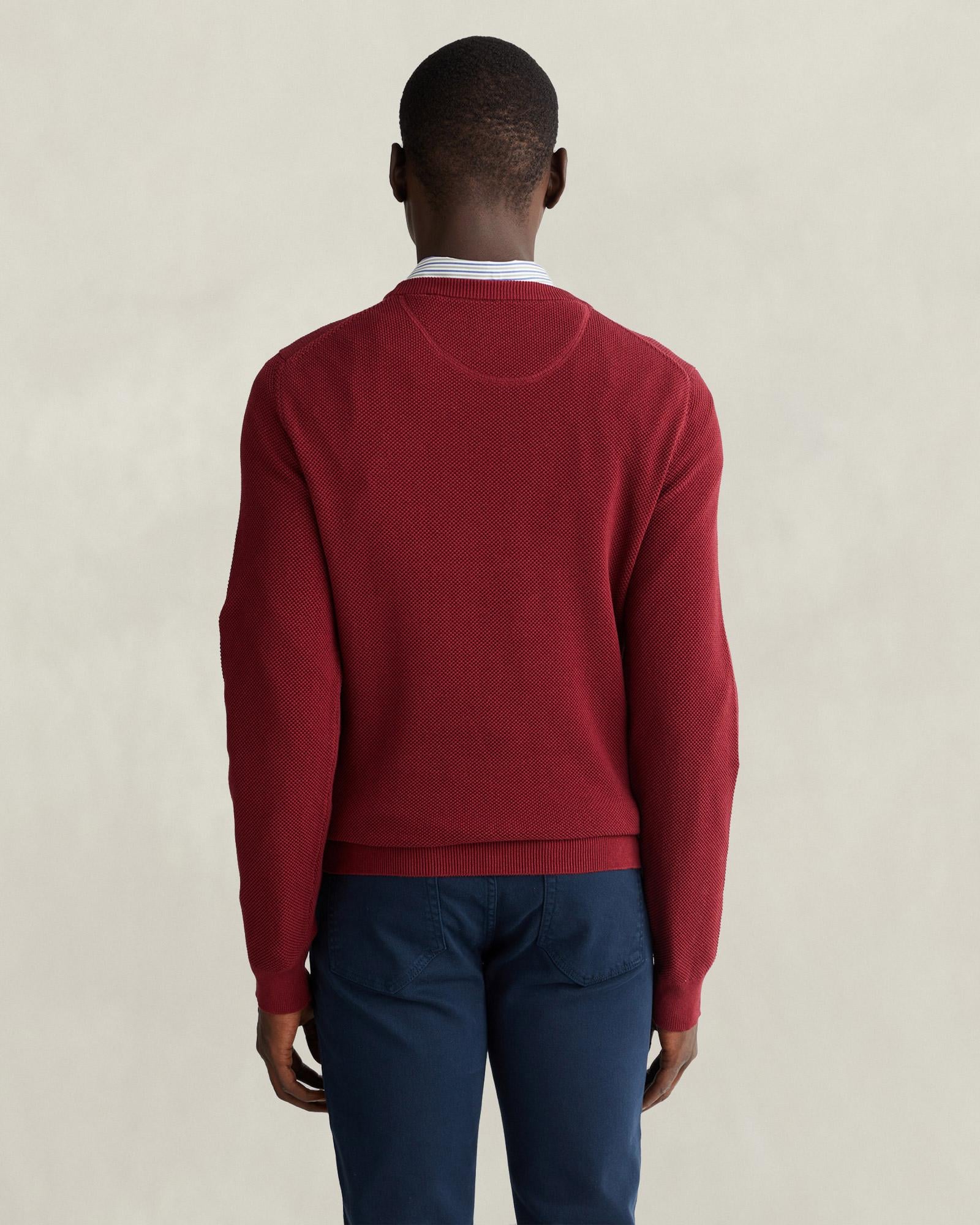 GANT Erkek Bordo Regular Fit Bisiklet Yaka Kazak