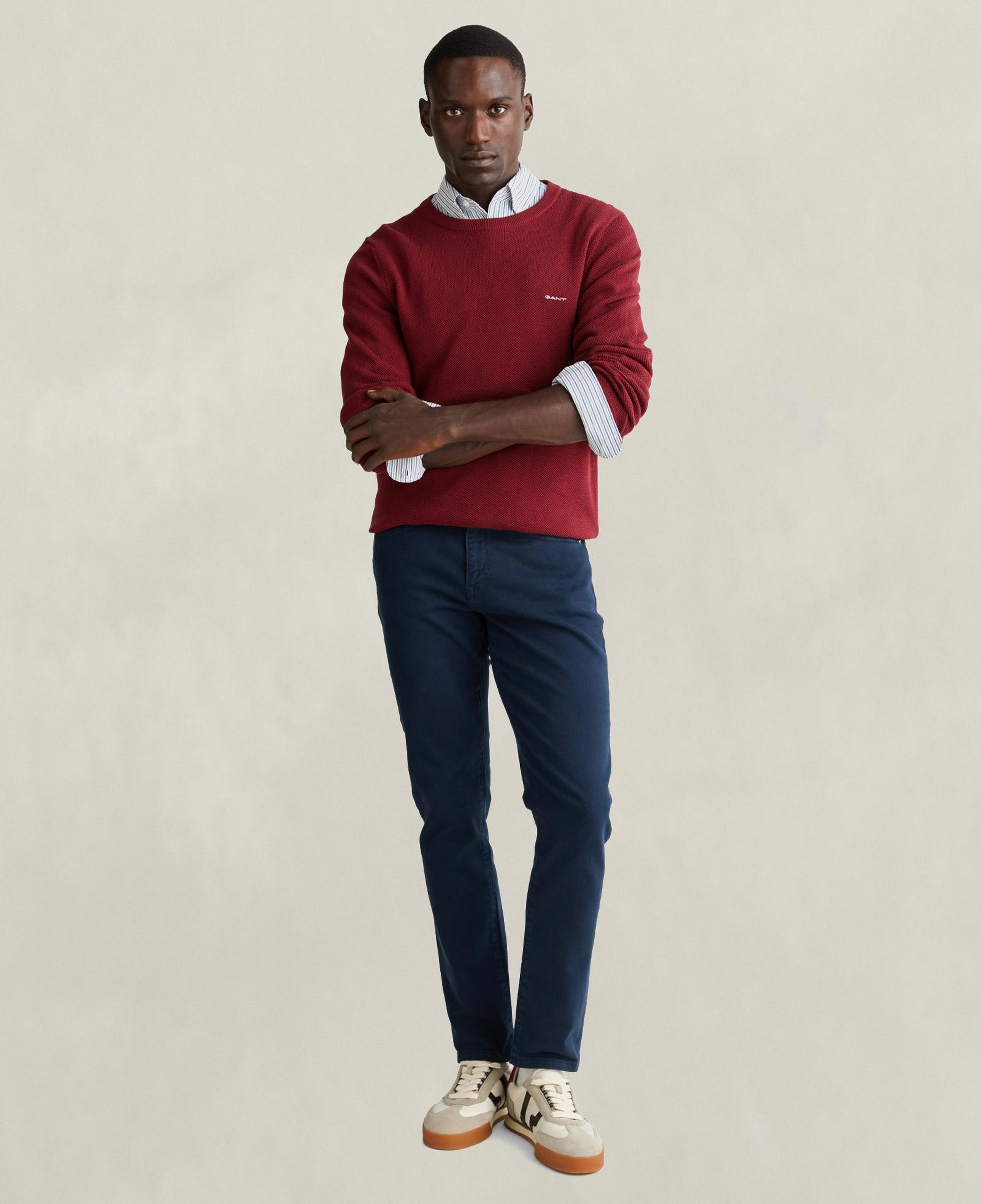 GANT Erkek Bordo Regular Fit Bisiklet Yaka Kazak