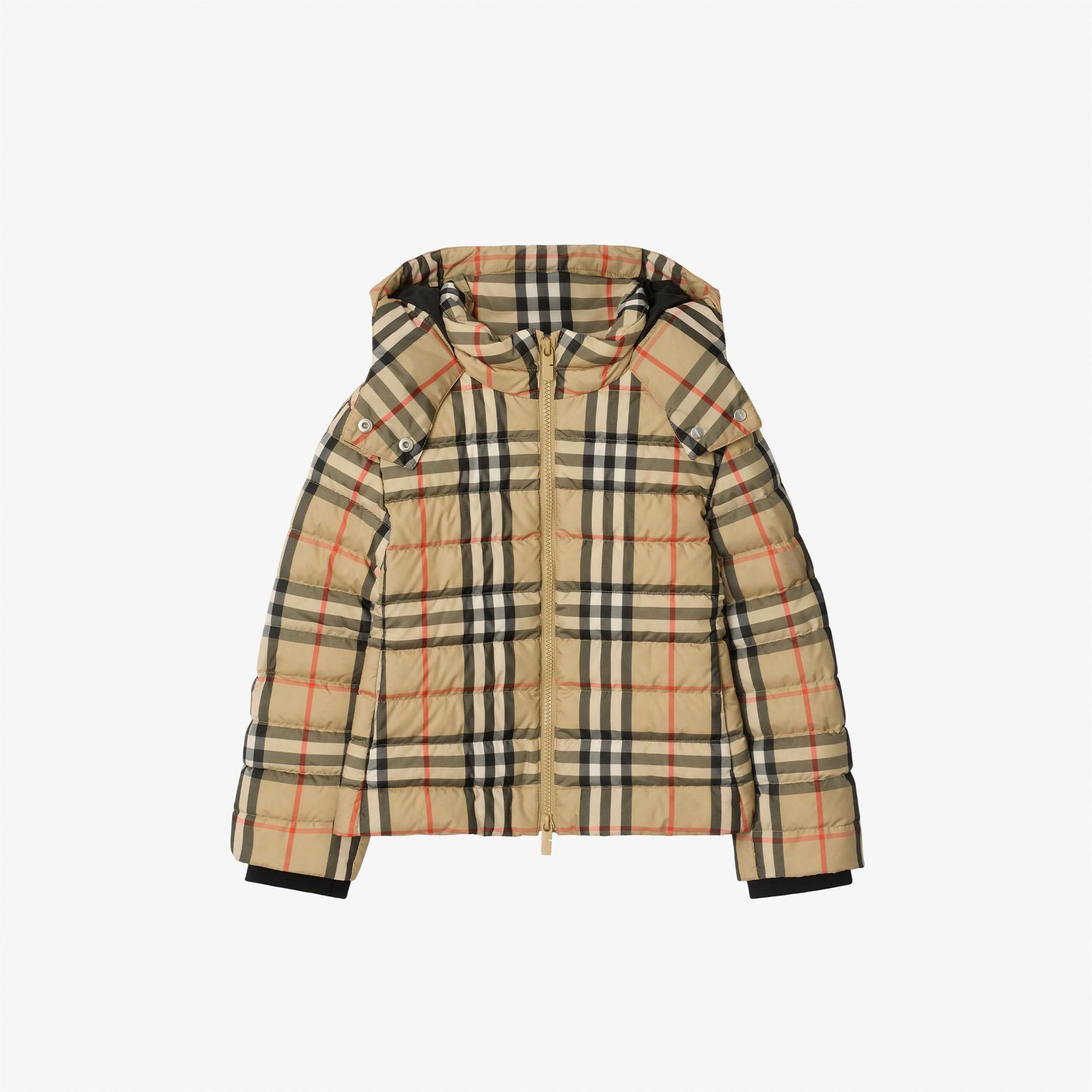Burberry Cecilia Check Çocuk Bej Mont