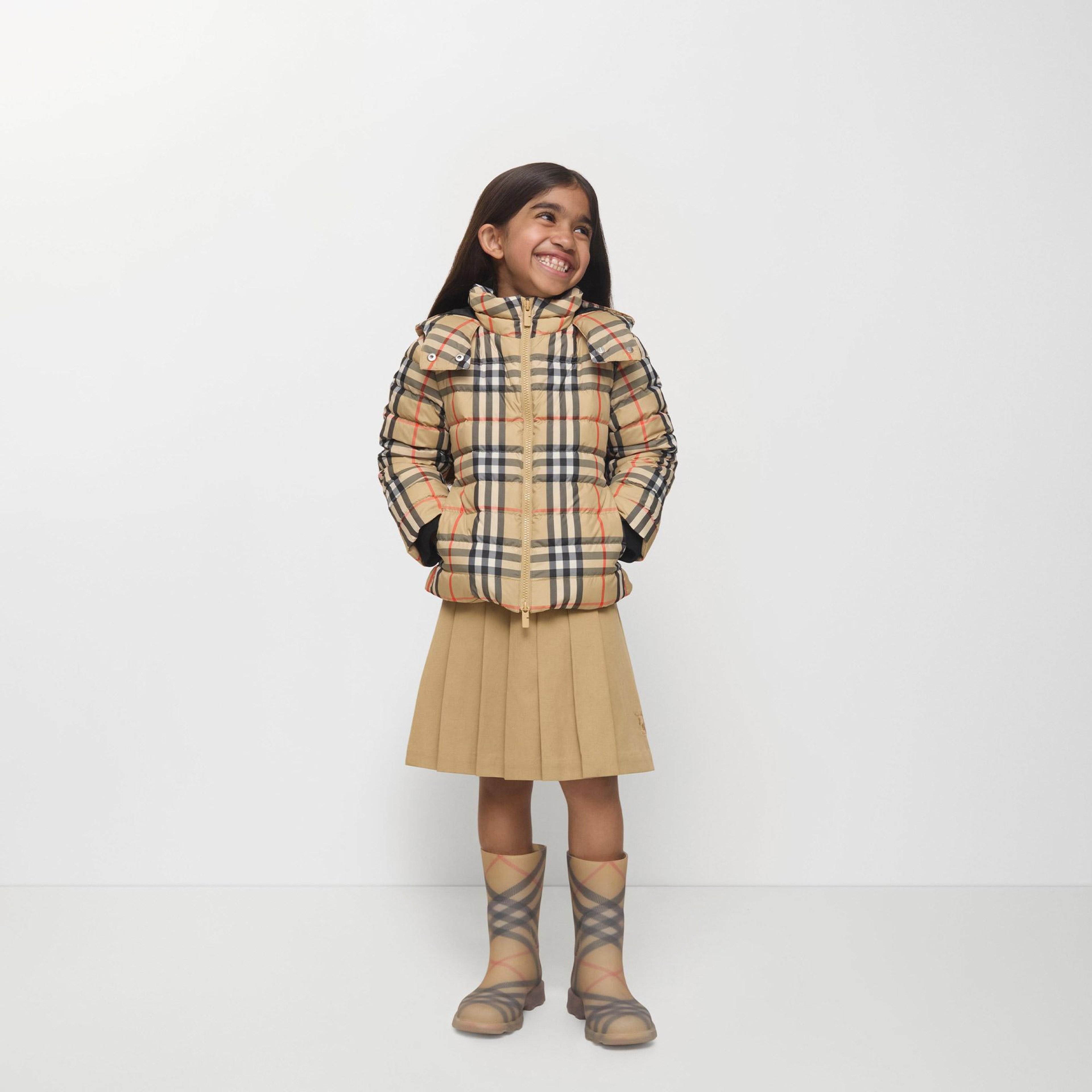 Burberry Cecilia Check Çocuk Bej Mont
