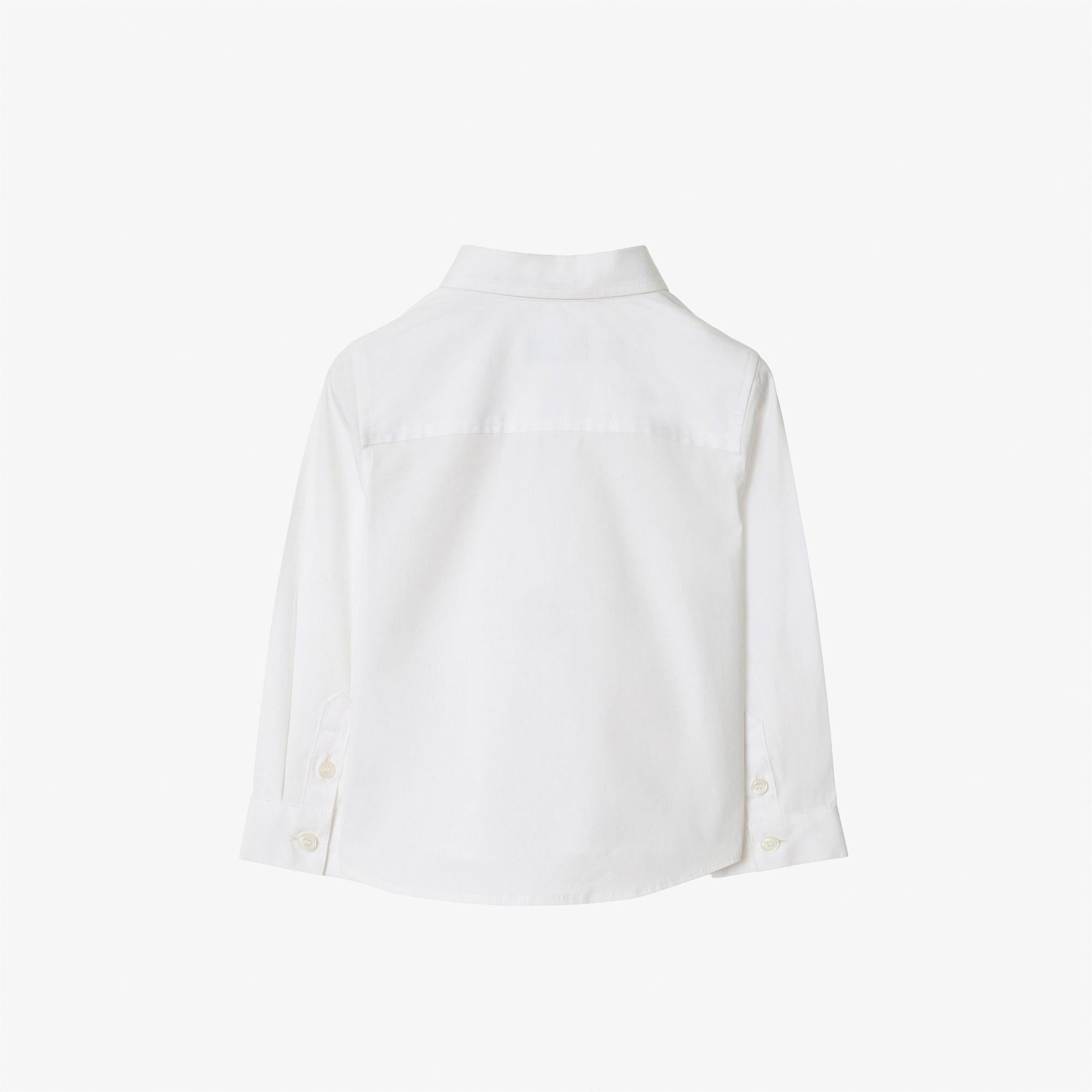 Burberry Owen Stretch Cotton Çocuk Beyaz Gömlek