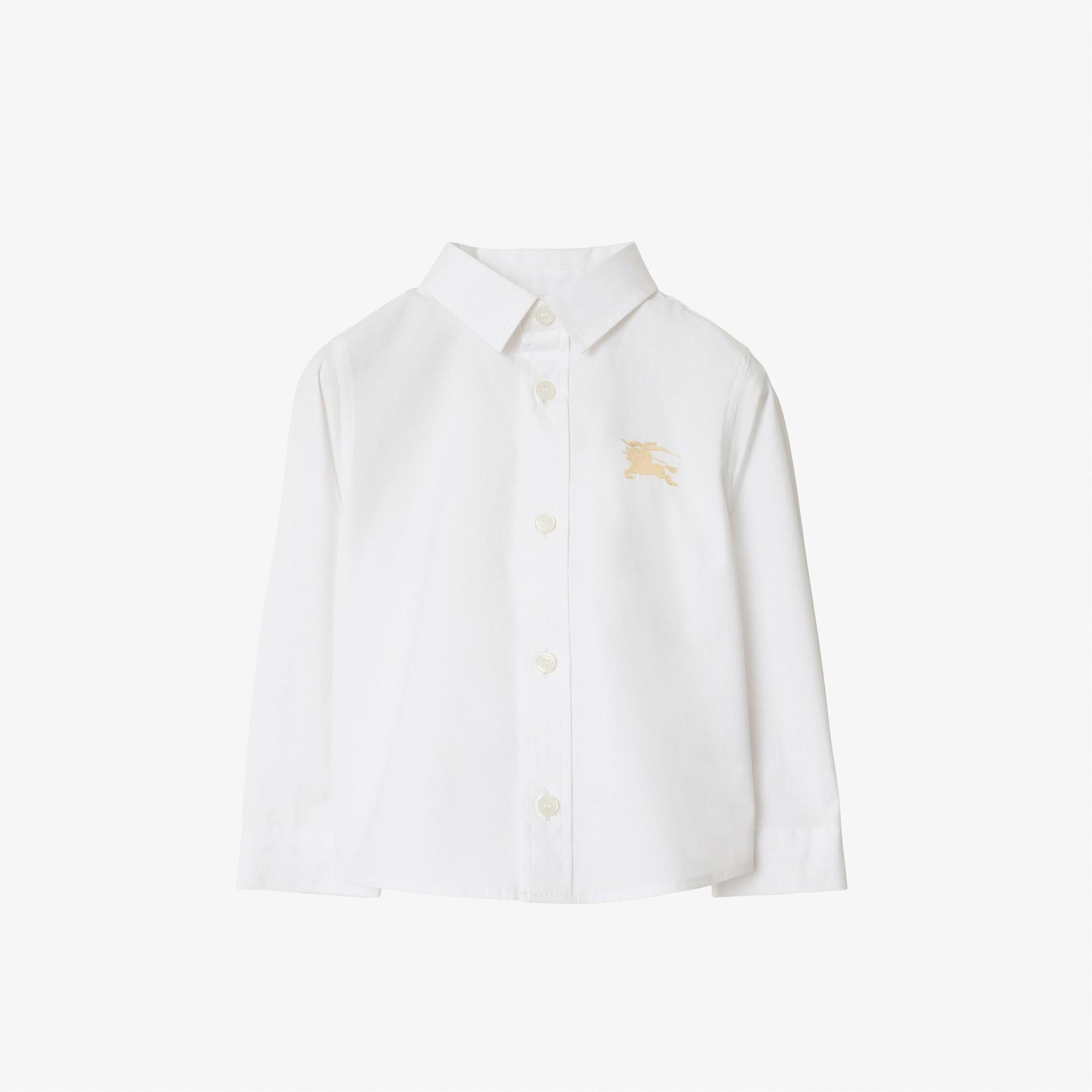Burberry Owen Stretch Cotton Çocuk Beyaz Gömlek