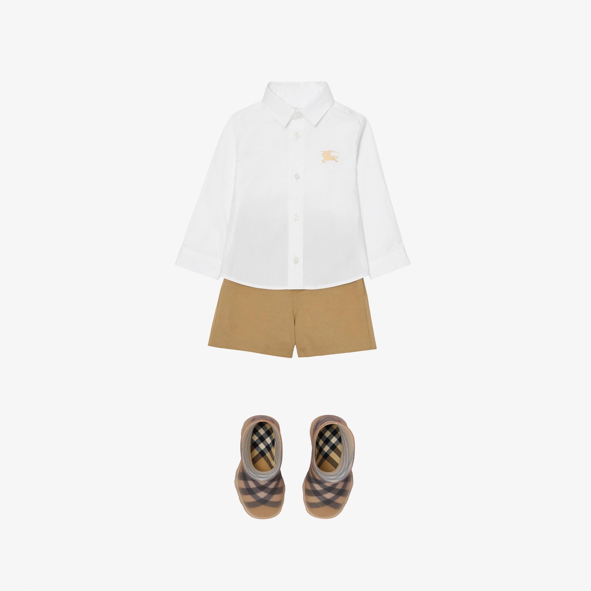 Burberry Owen Stretch Cotton Çocuk Beyaz Gömlek