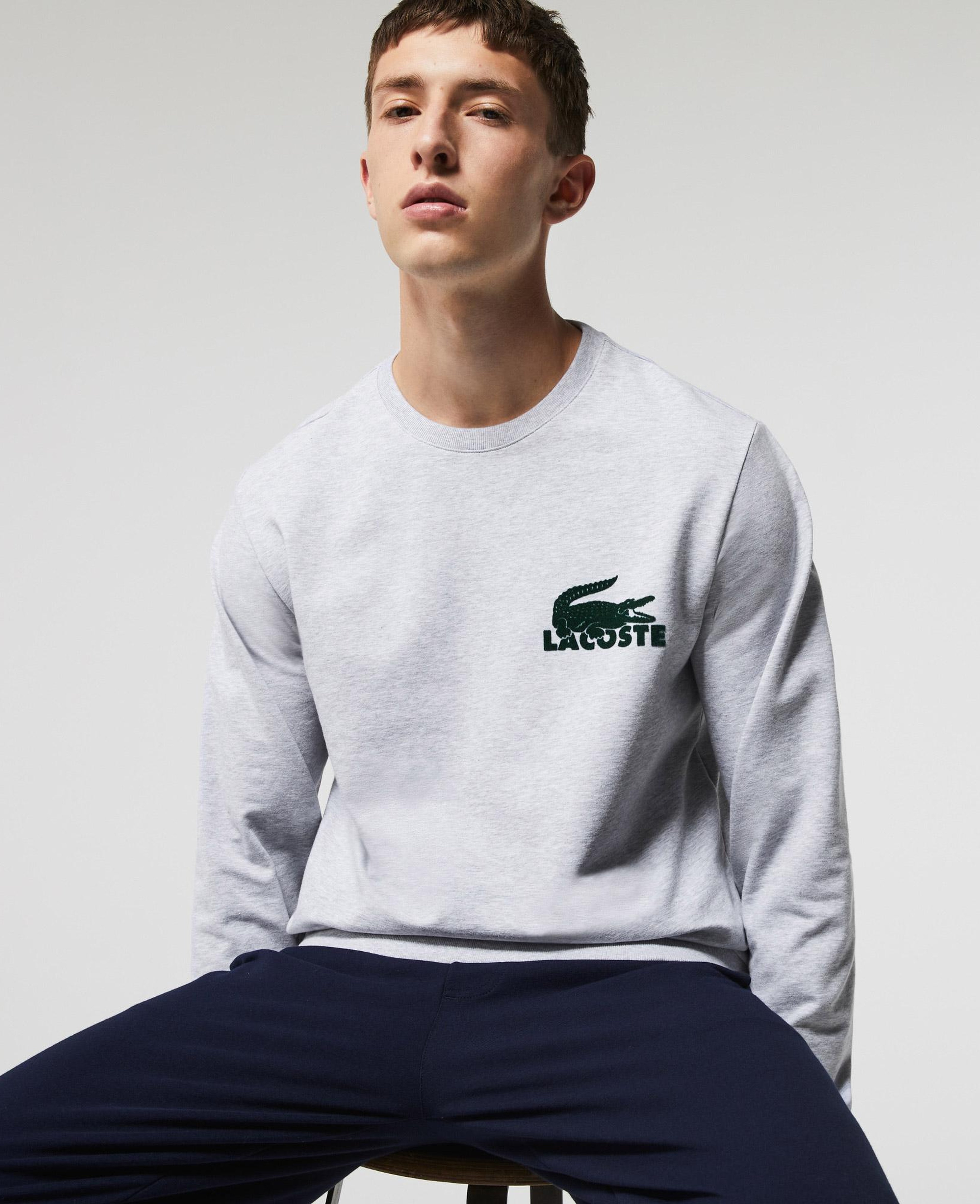 Lacoste Erkek Bisiklet Yaka Gri Sweatshirt