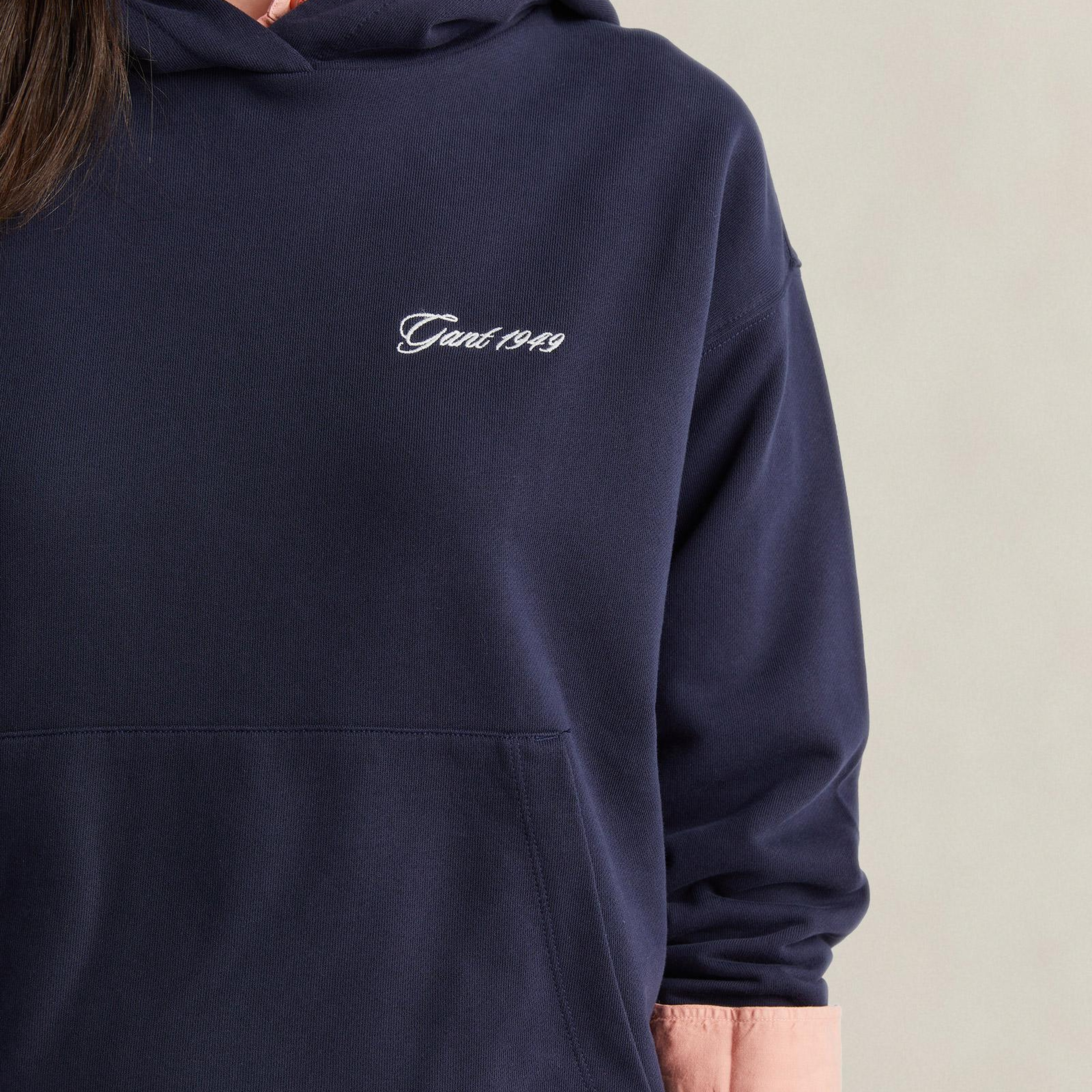GANT Kadın Lacivert Regular Fit Kapüşonlu Sweatshirt
