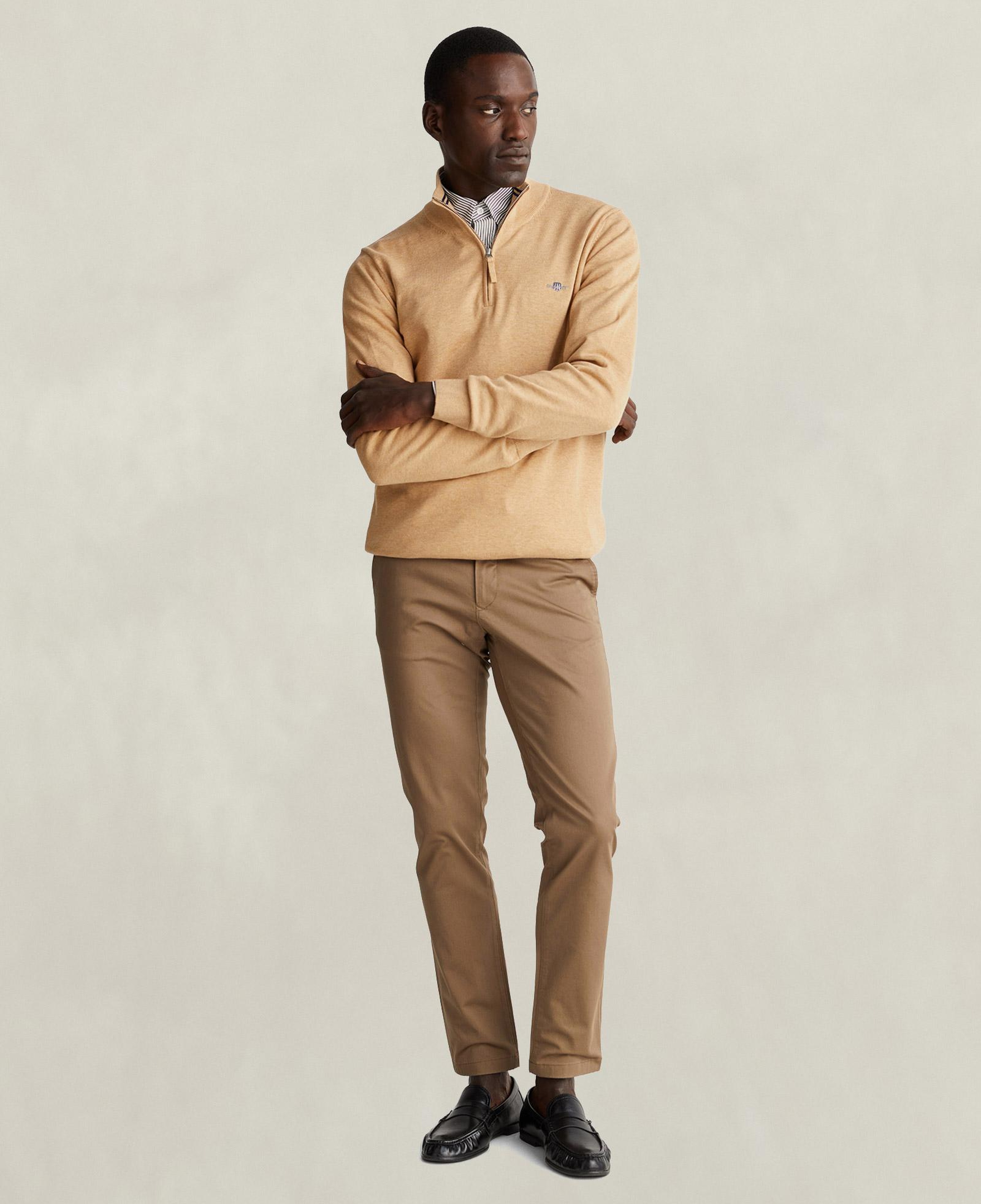 GANT Erkek Bej Regular Fit Yarım Fermuarlı Kazak