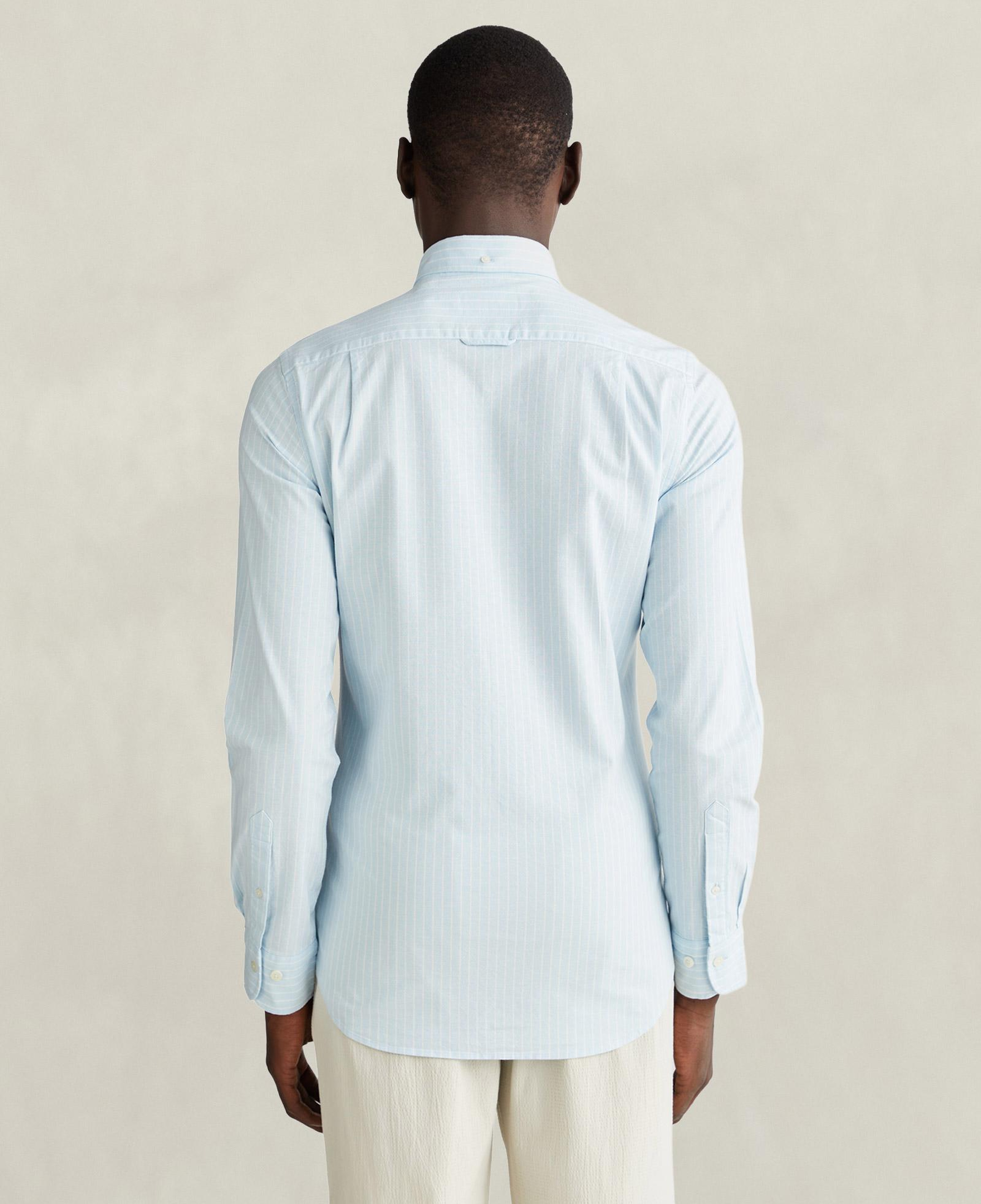 GANT Erkek Mavi Slim Fit Çizgili Logolu Gömlek
