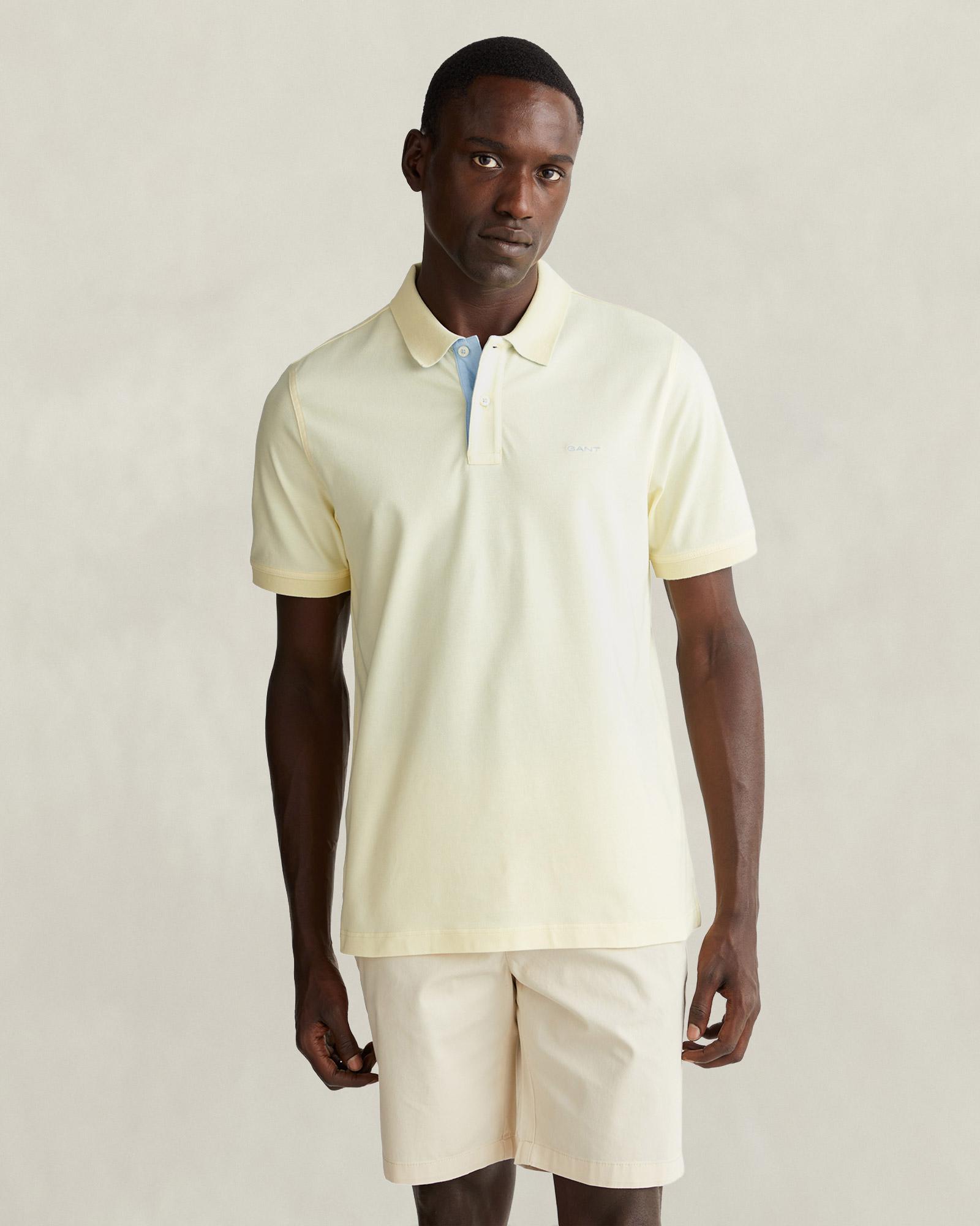 GANT Erkek Sarı Regular Fit Polo Yaka T-Shirt