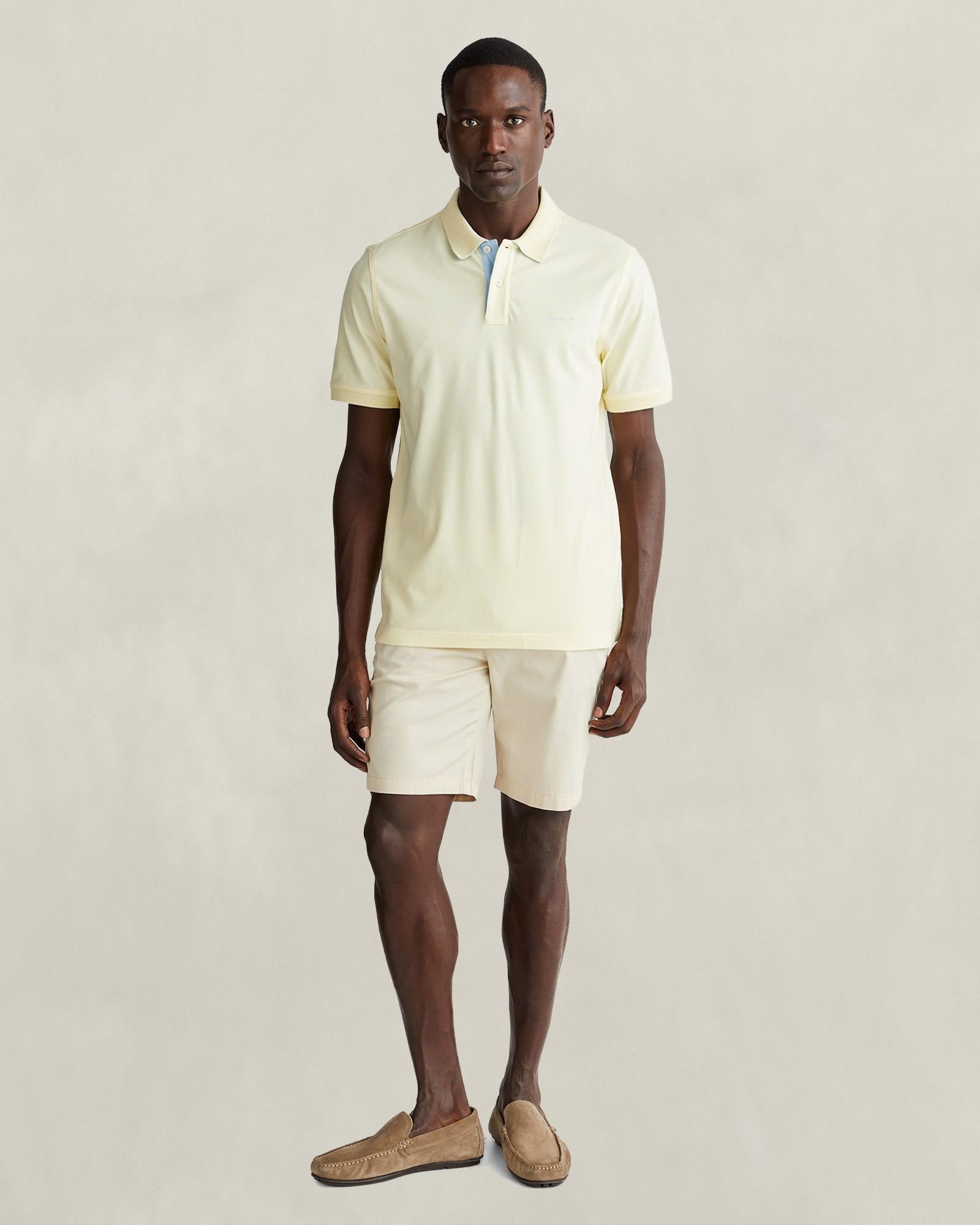 GANT Erkek Sarı Regular Fit Polo Yaka T-Shirt