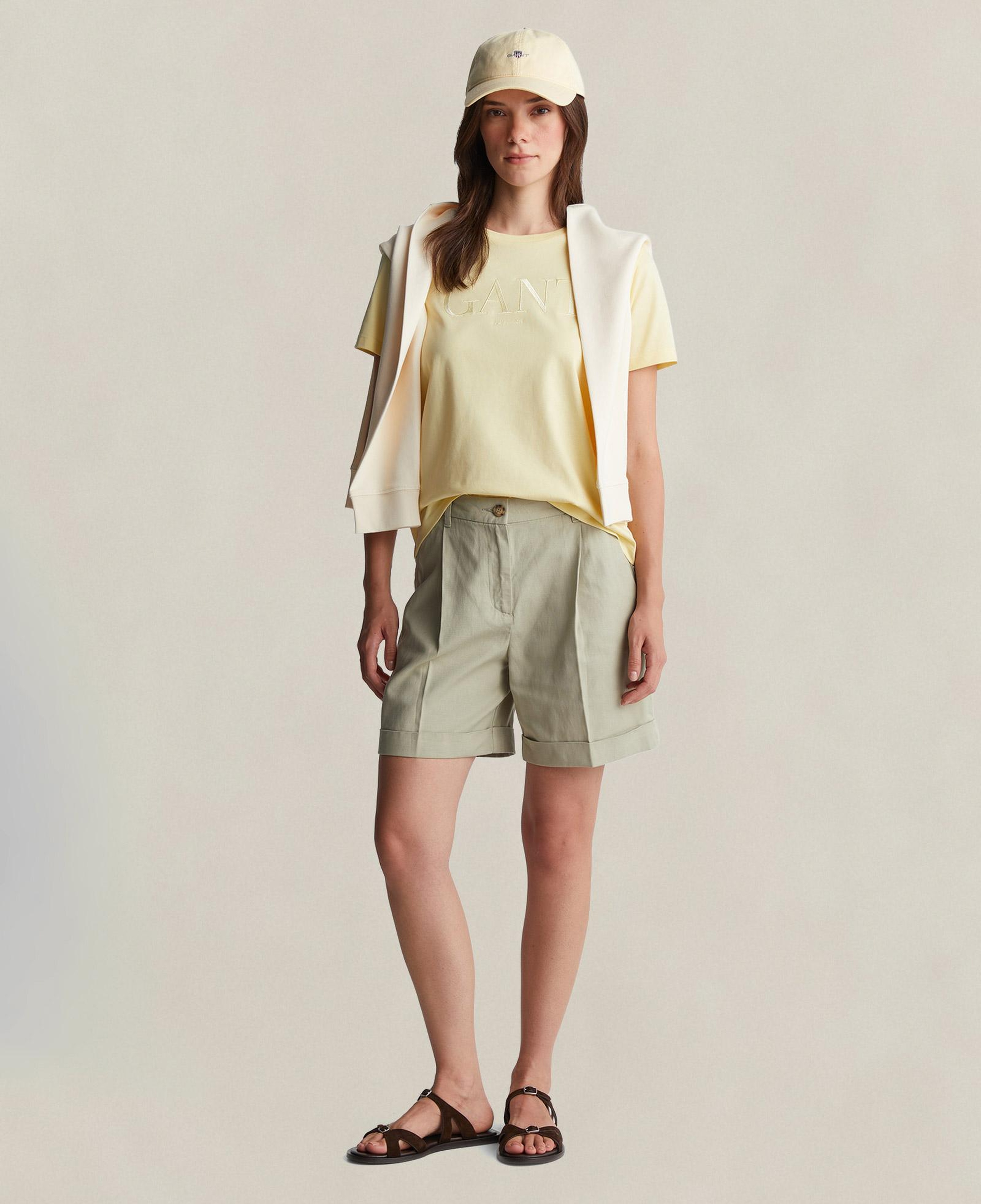 GANT Kadın Sarı Bisiklet Yaka Regular Fit T-Shirt