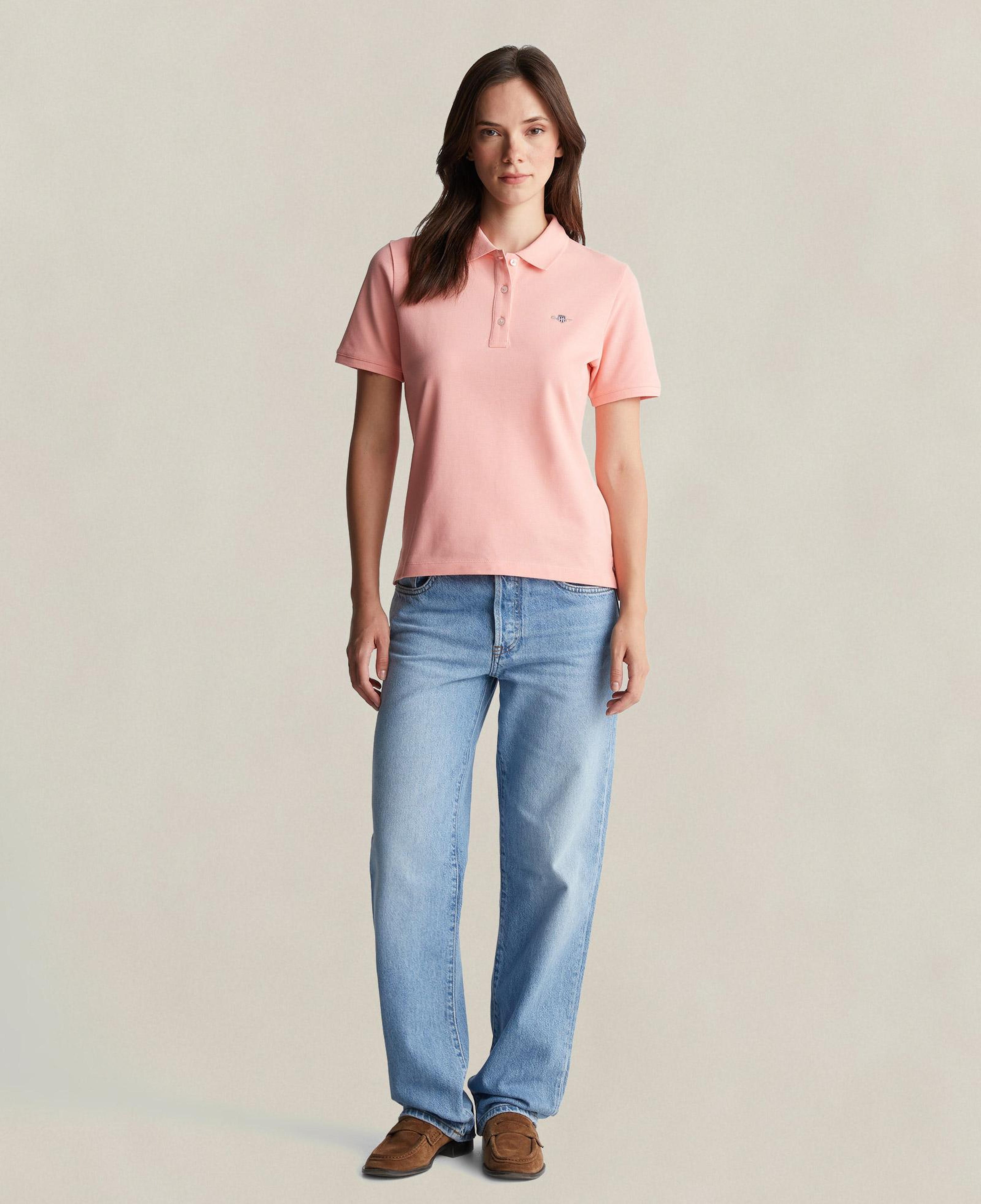 GANT Kadın Pembe Regular Fit Logolu Polo Yaka T-Shirt