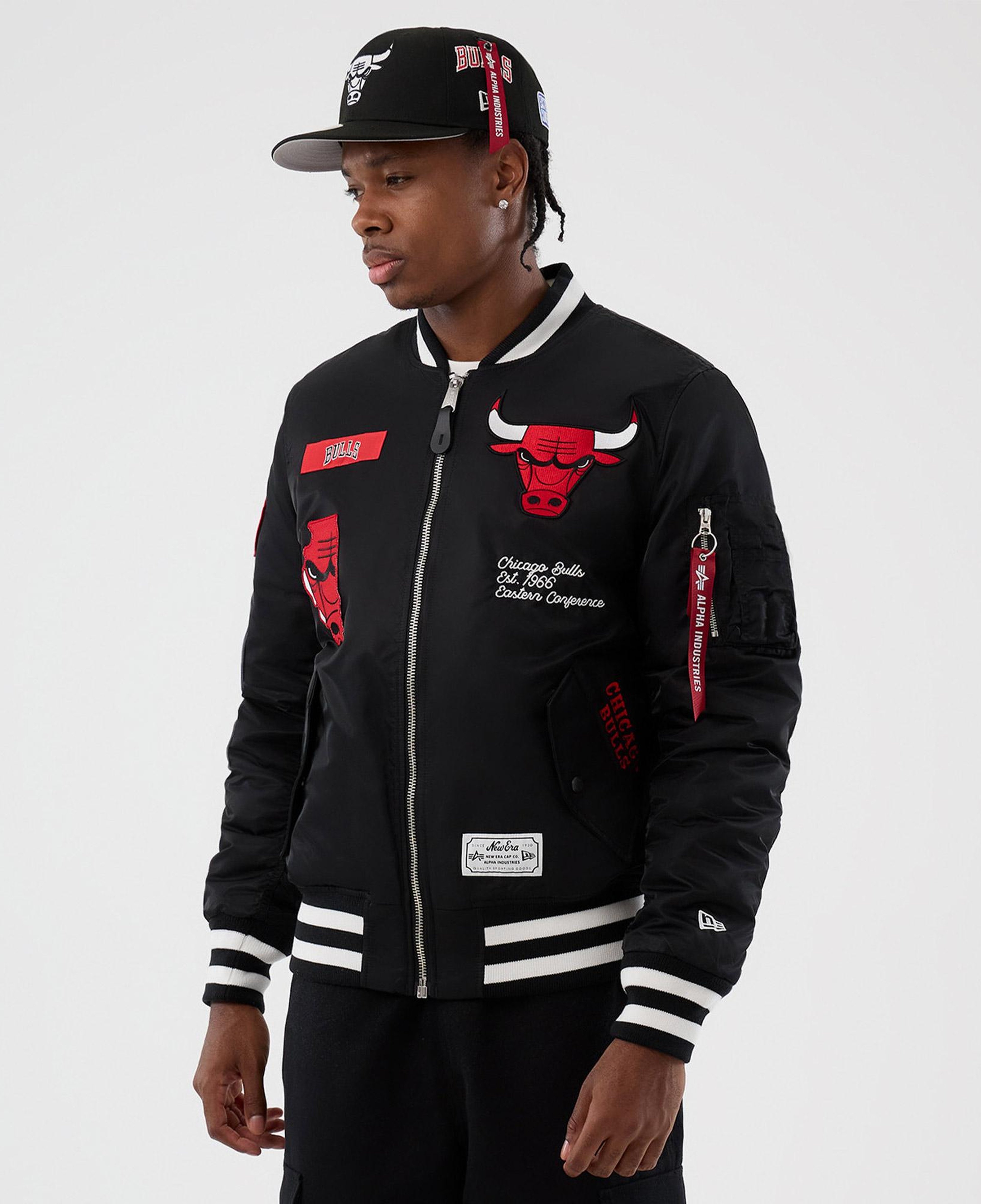 Chicago Bulls x Alpha x New Era MA-1 Siyah Bomber Ceket