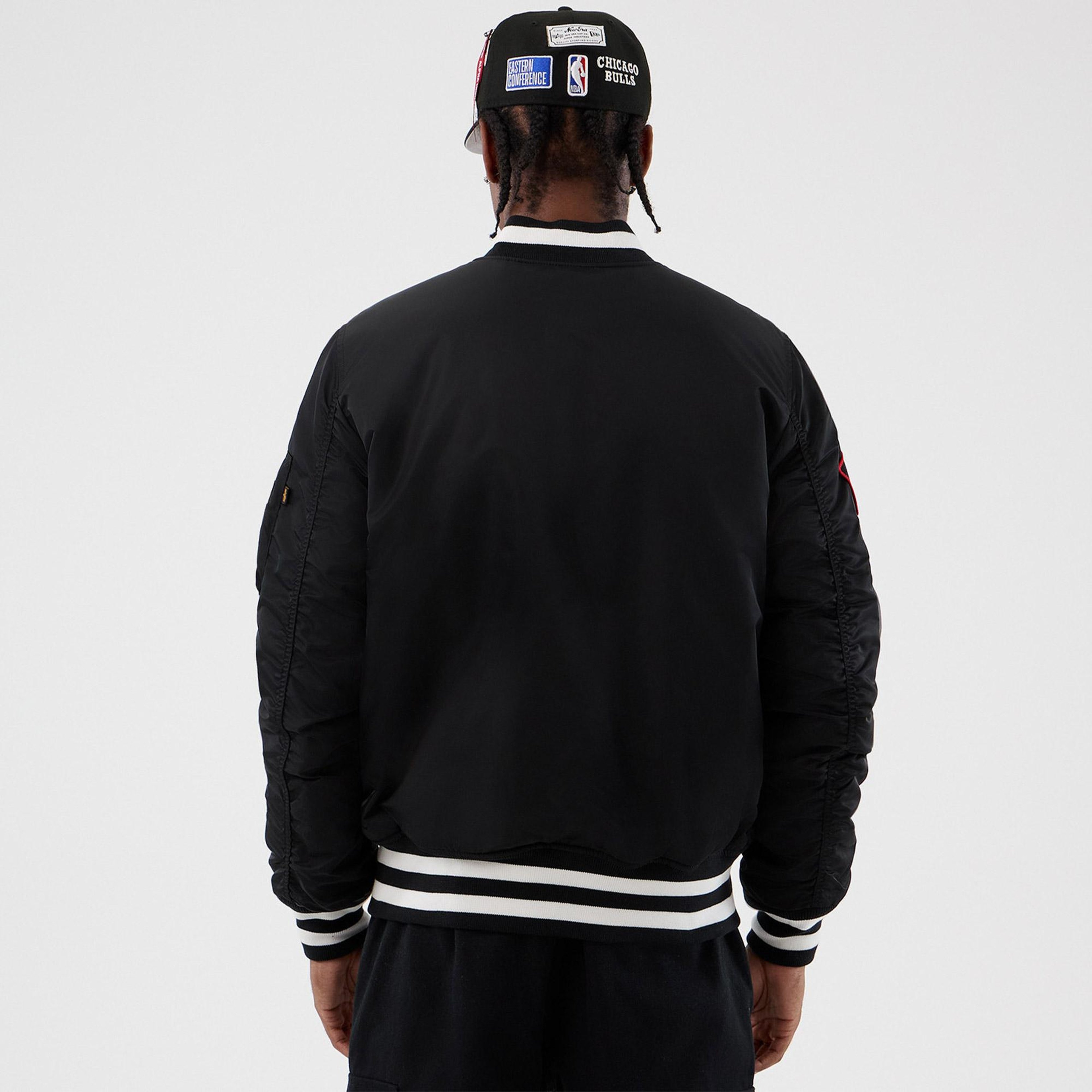 Chicago Bulls x Alpha x New Era MA-1 Siyah Bomber Ceket