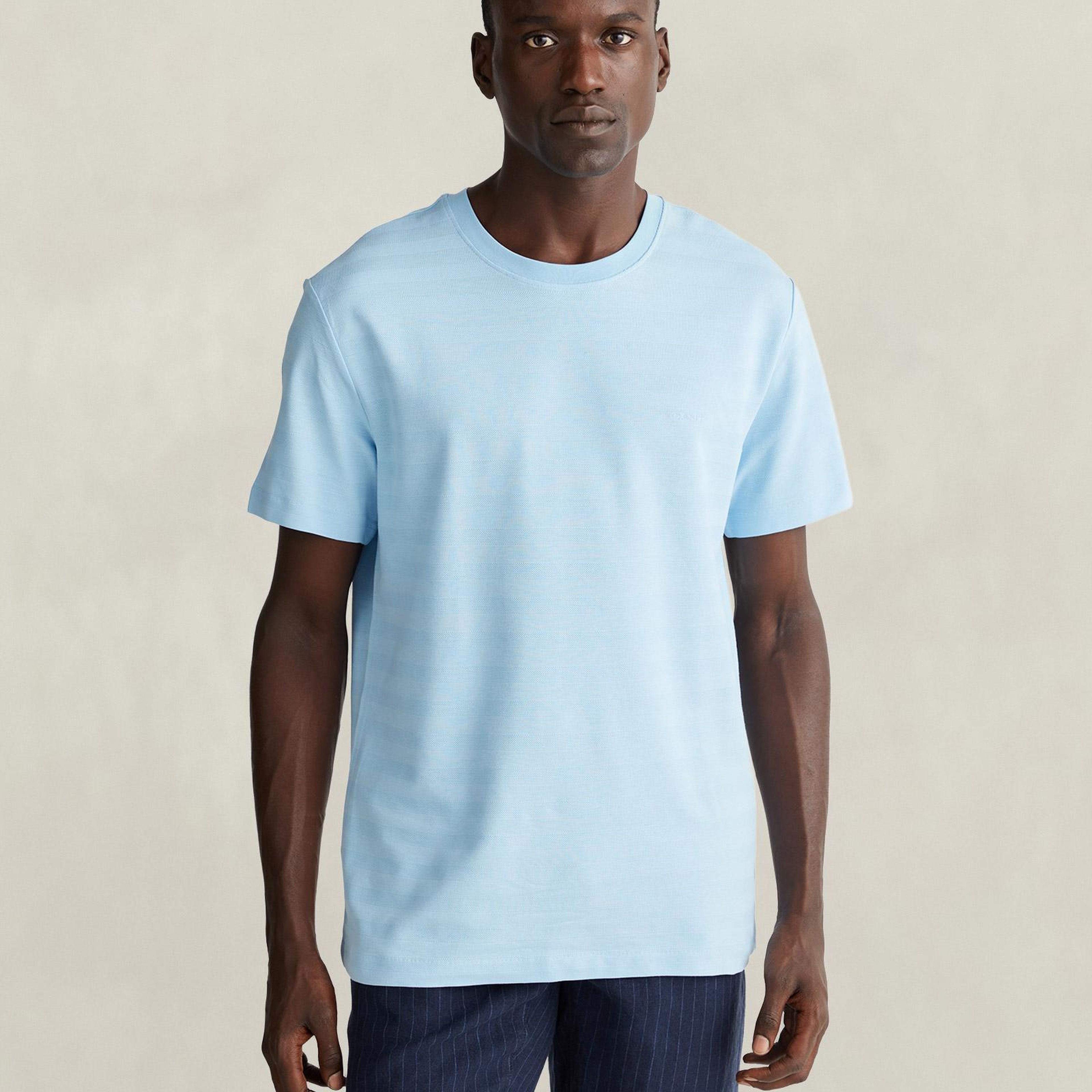 GANT Erkek Mavi Bisiklet Yaka Regular Fit T-Shirt