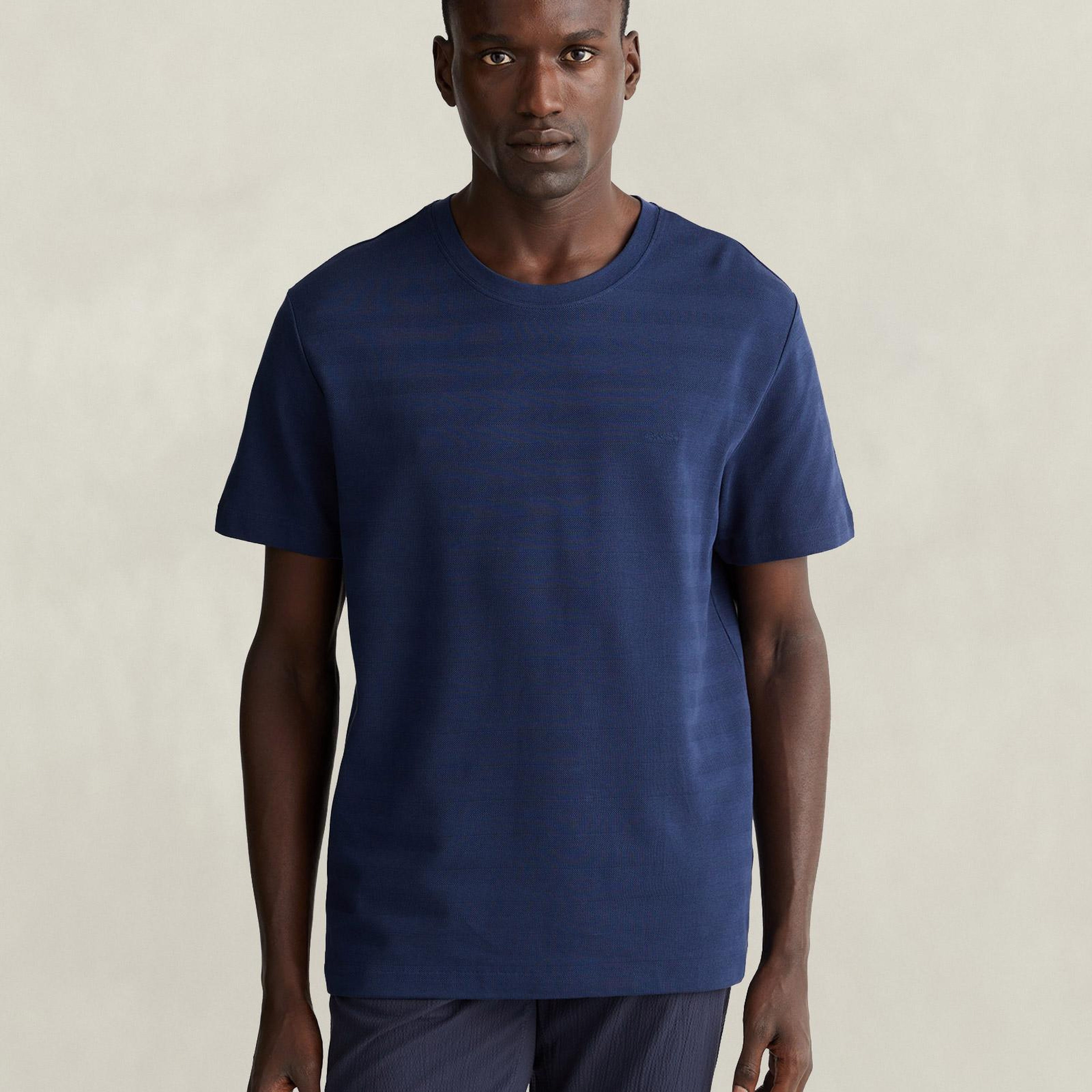 GANT Erkek Lacivert Bisiklet Yaka Regular Fit T-Shirt