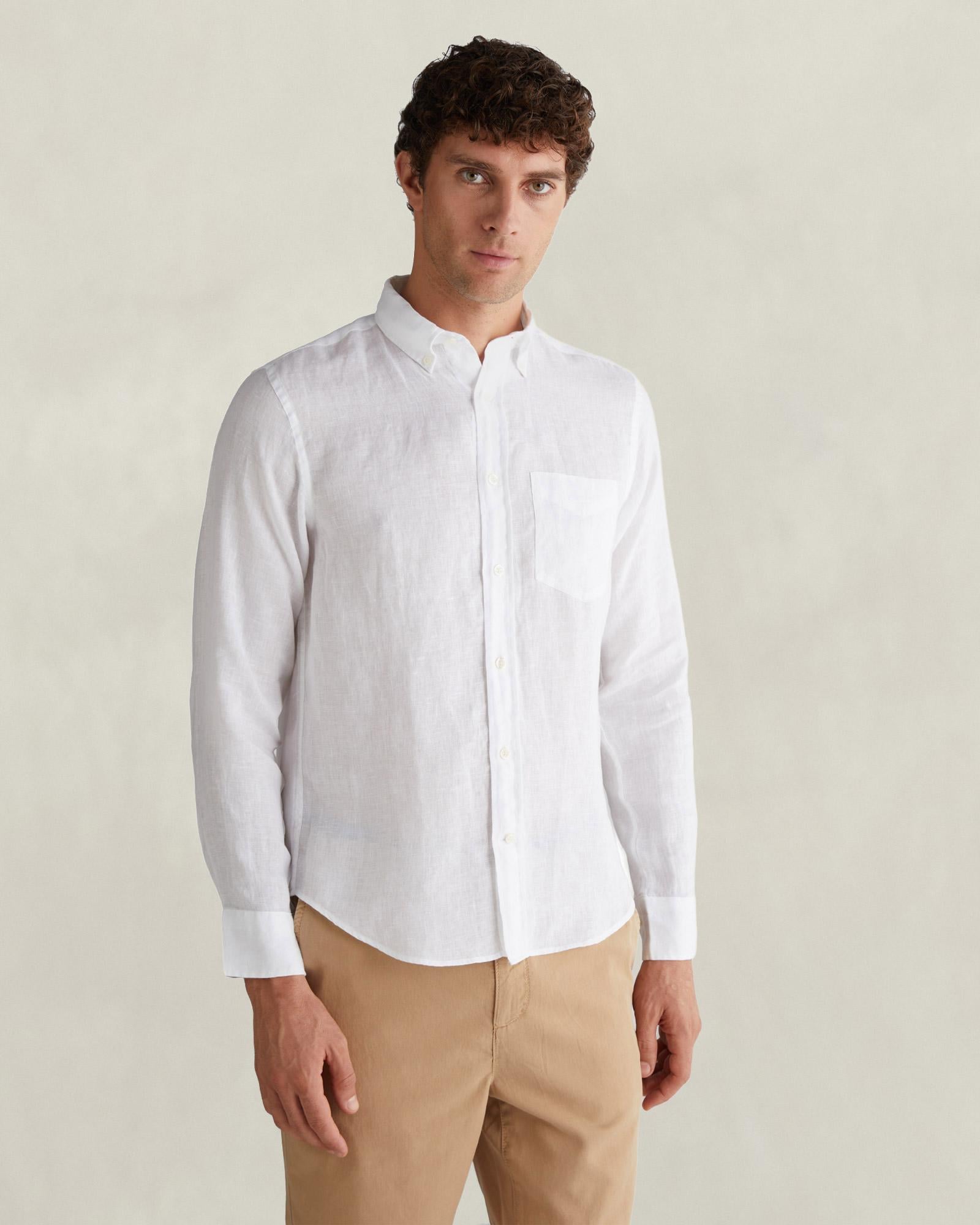 GANT Erkek Beyaz Regular Fit Gömlek