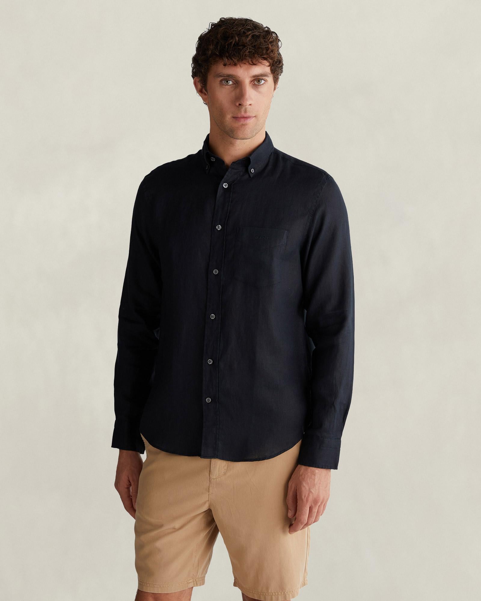 GANT Erkek Siyah Regular Fit Gömlek