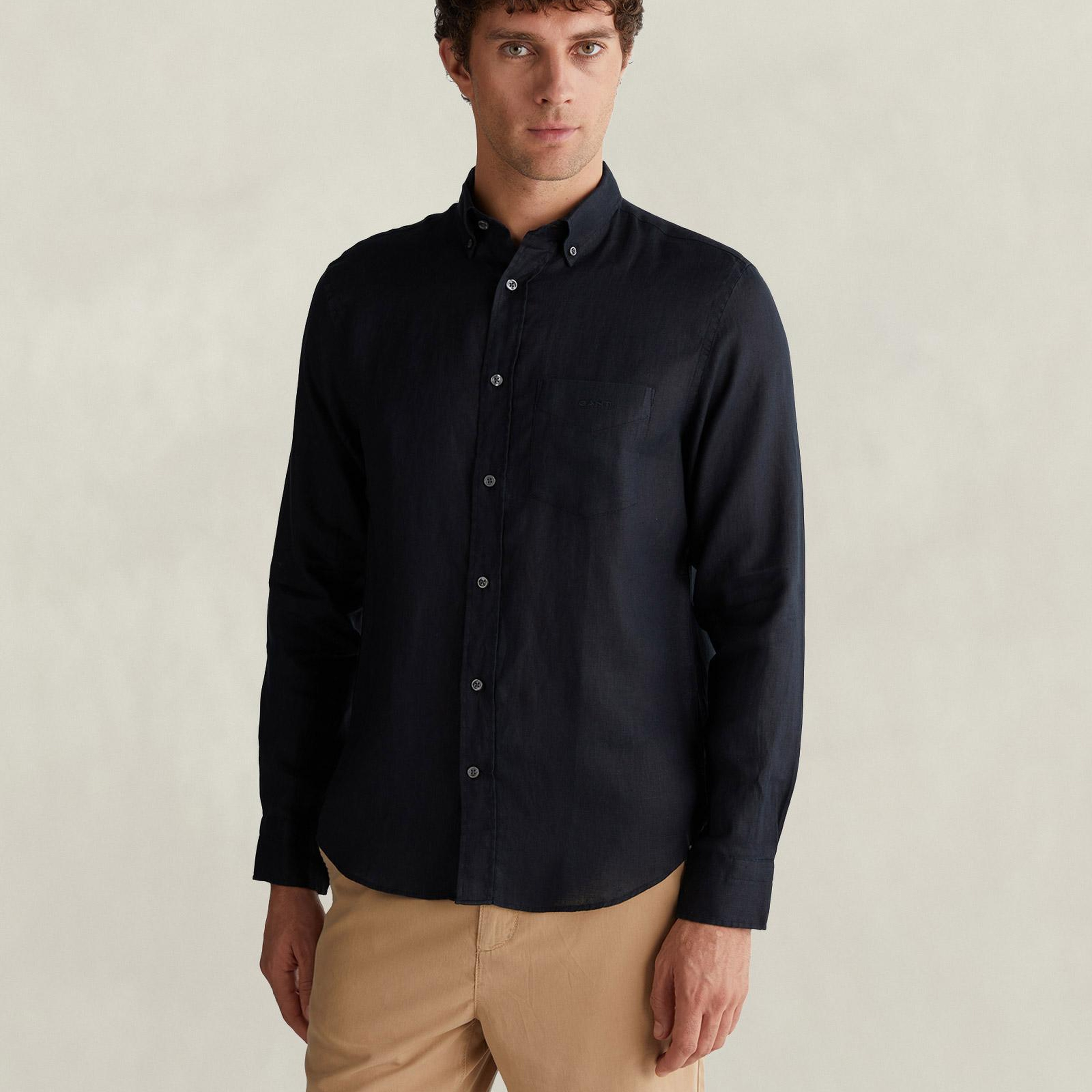 GANT Erkek Siyah Regular Fit Gömlek