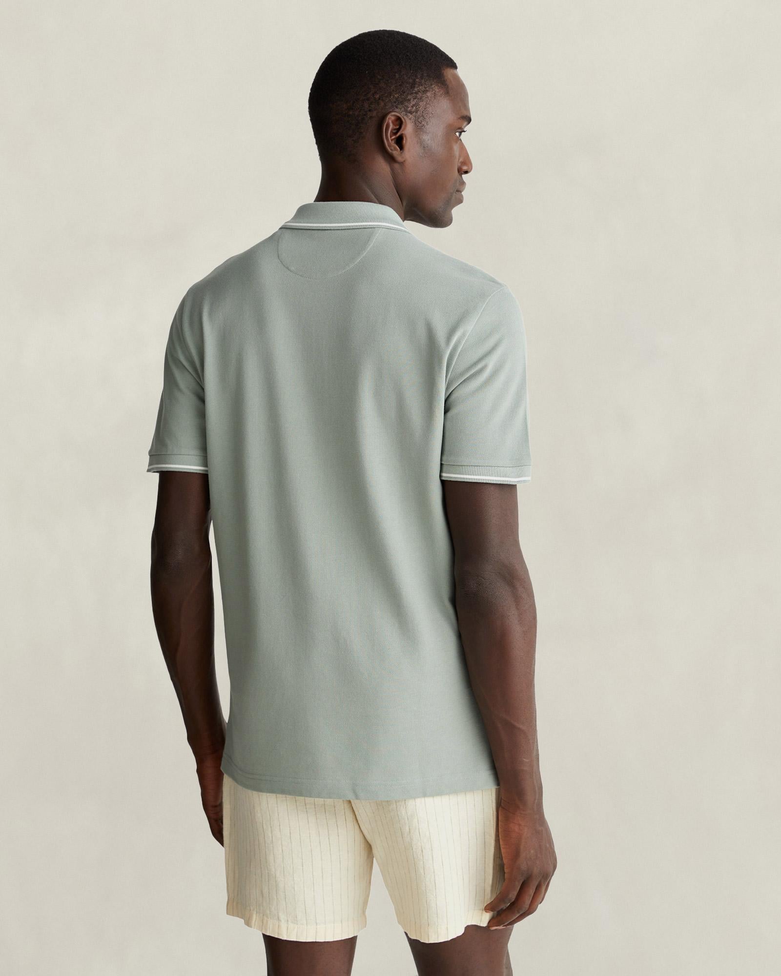 GANT Erkek Yeşil Regular Fit Polo Yaka T-Shirt