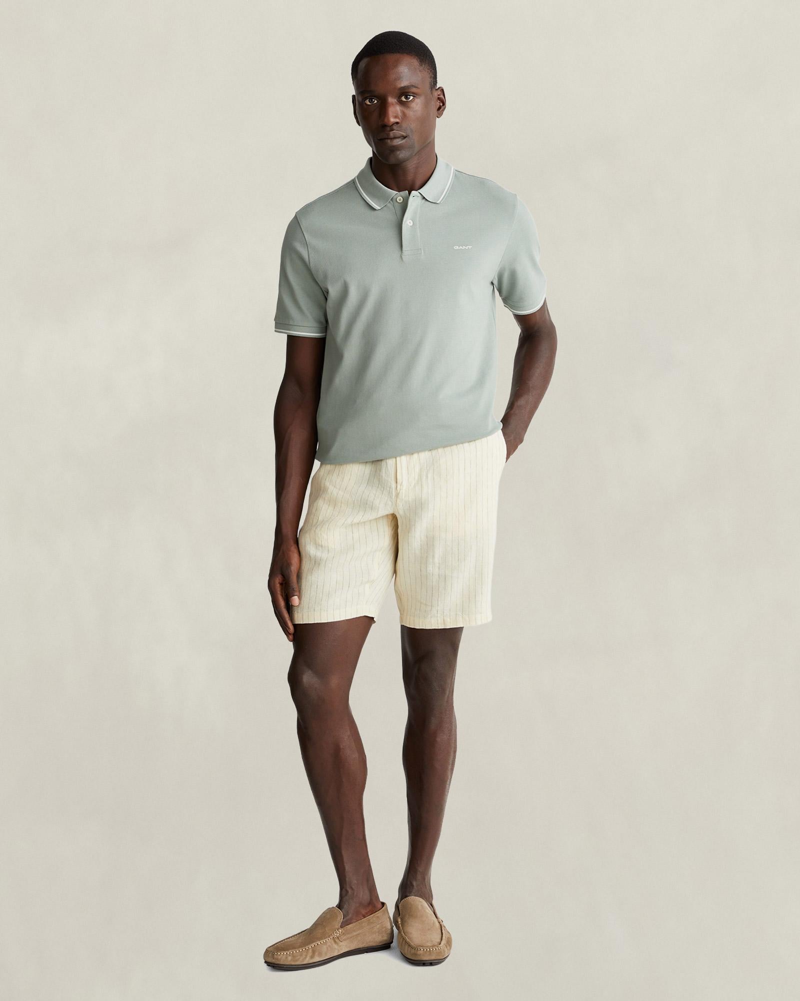 GANT Erkek Yeşil Regular Fit Polo Yaka T-Shirt