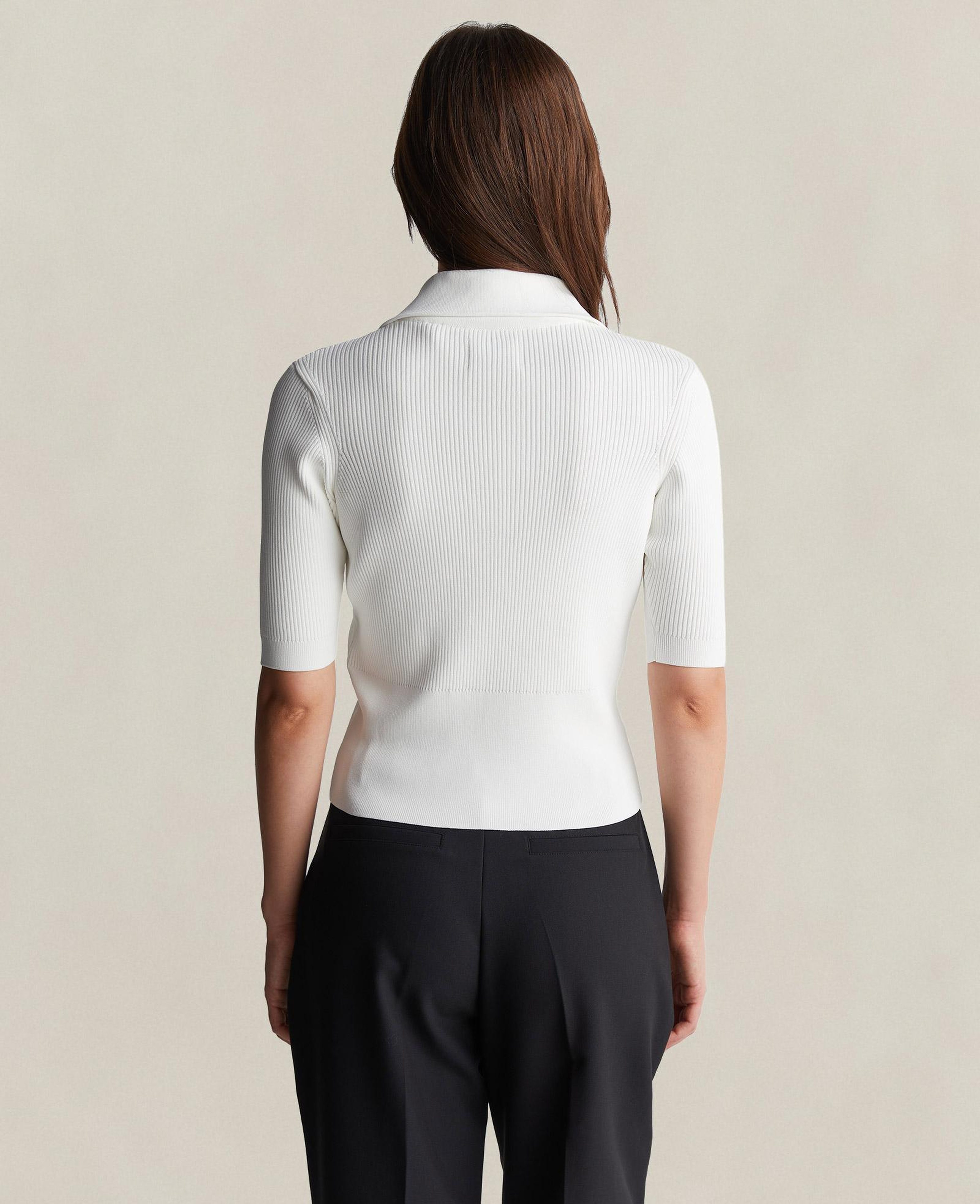 GANT Kadın Beyaz Slim Fit Yarım Kollu Triko