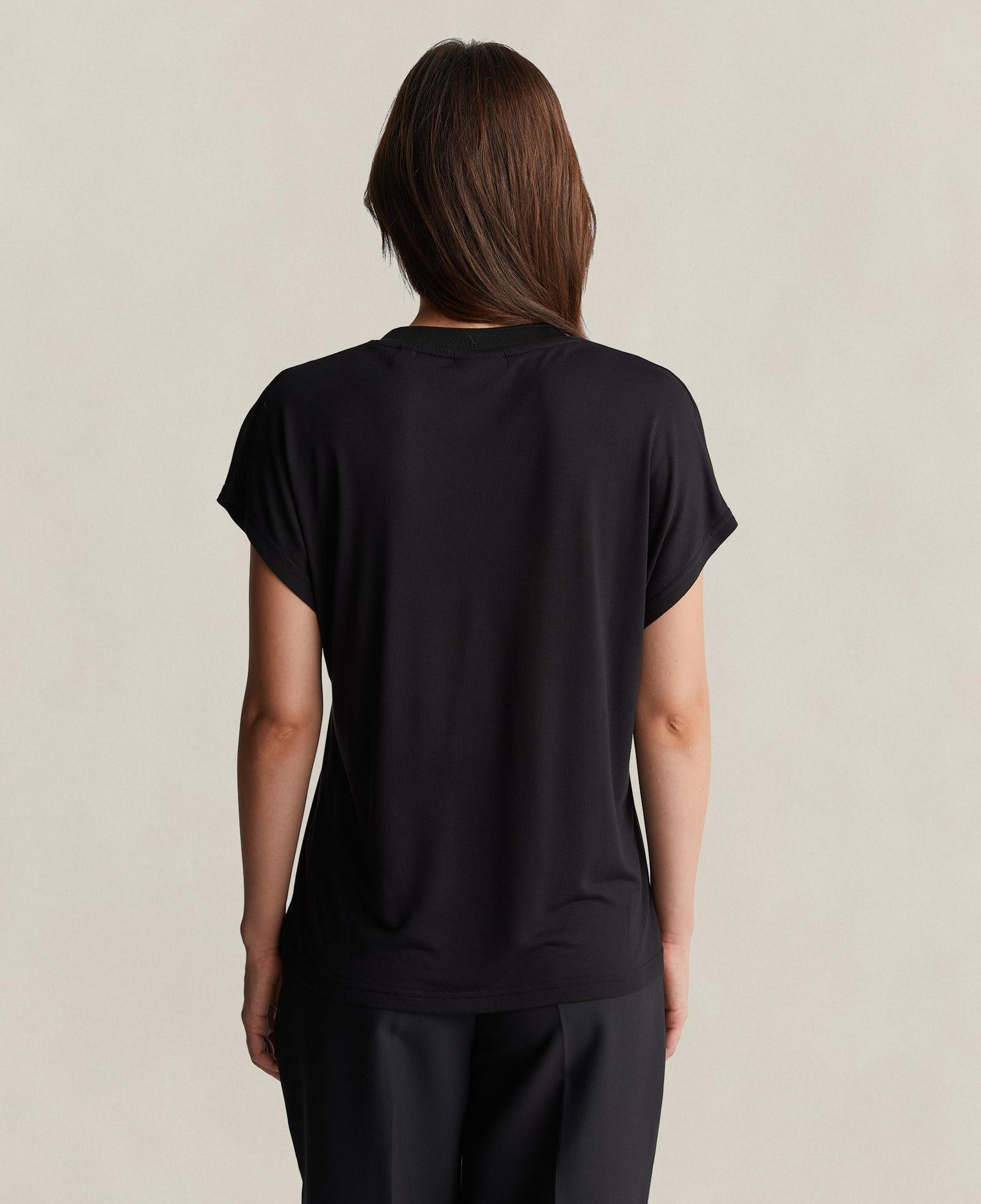 GANT Kadın Siyah V Yaka Regular Fit T-Shirt