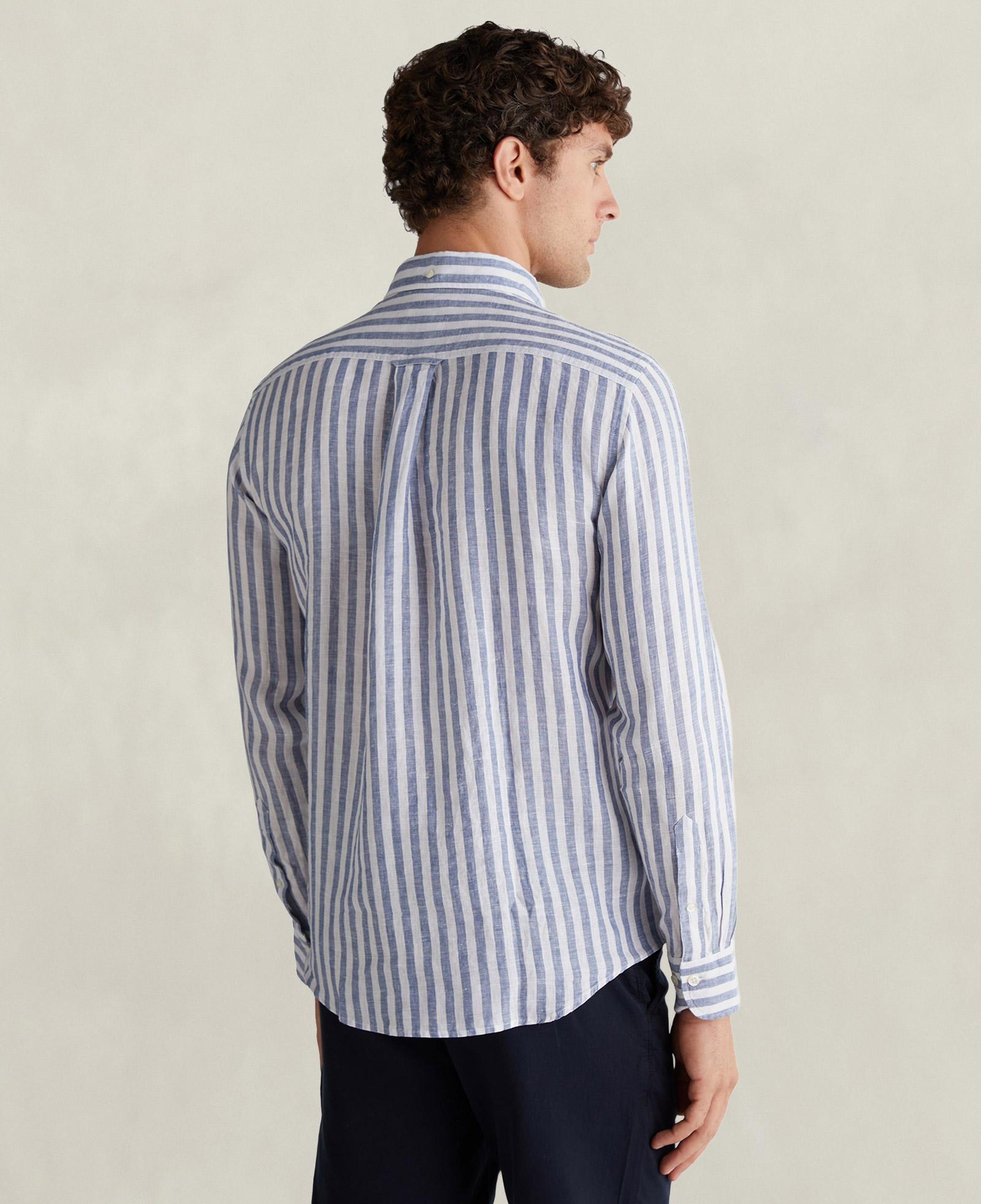 GANT Erkek Mavi Regular Fit Çizgili Logolu Gömlek