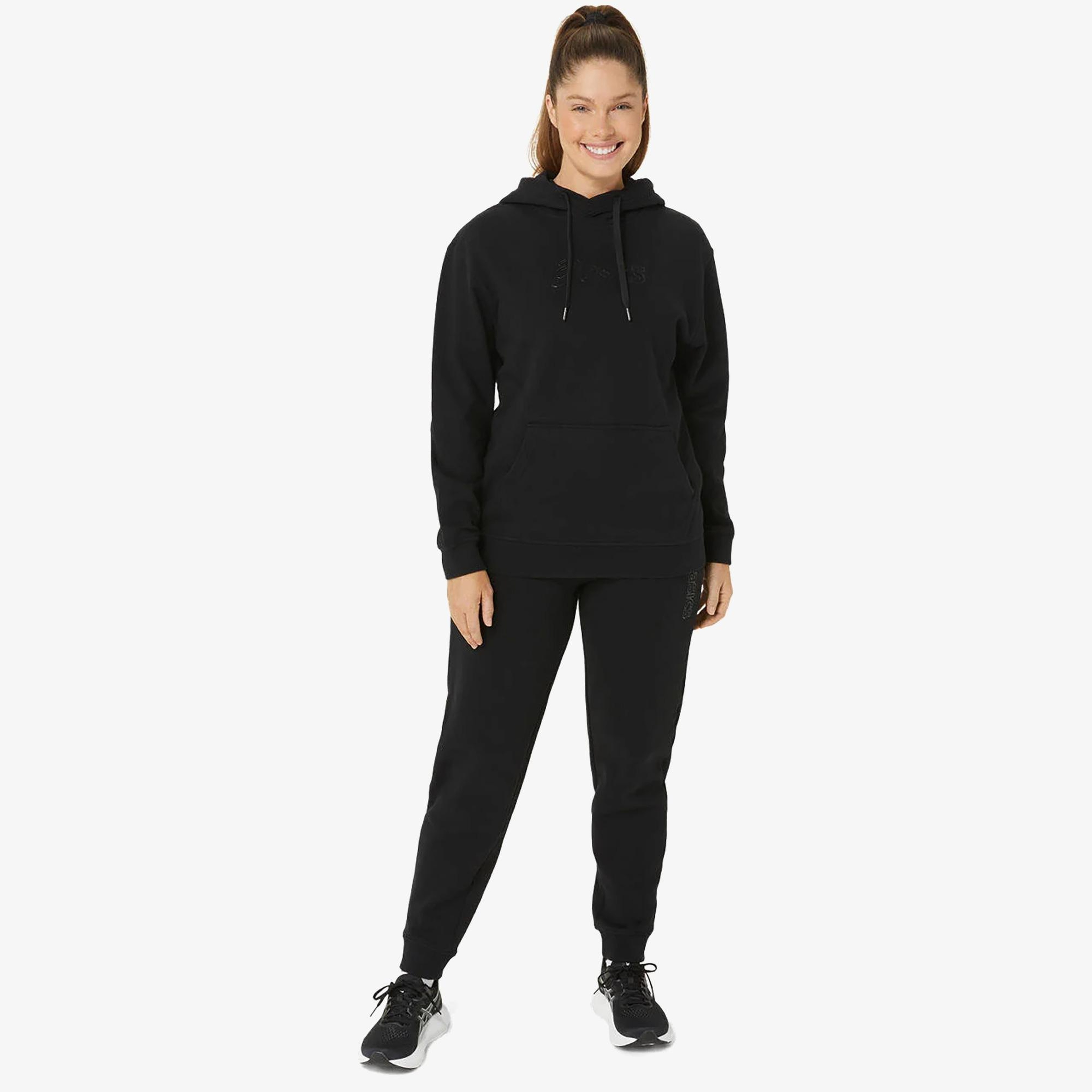 Asics Logo Sweatpant Kadın Siyah Eşofman Altı