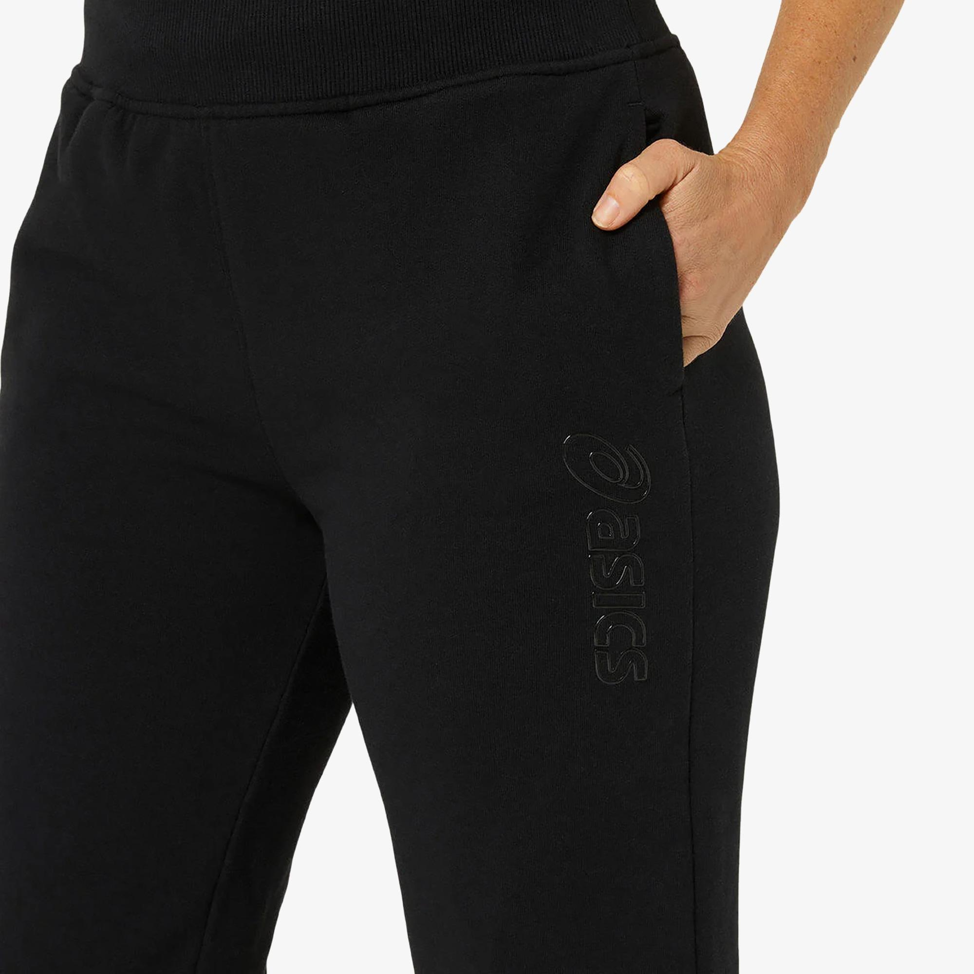 Asics Logo Sweatpant Kadın Siyah Eşofman Altı