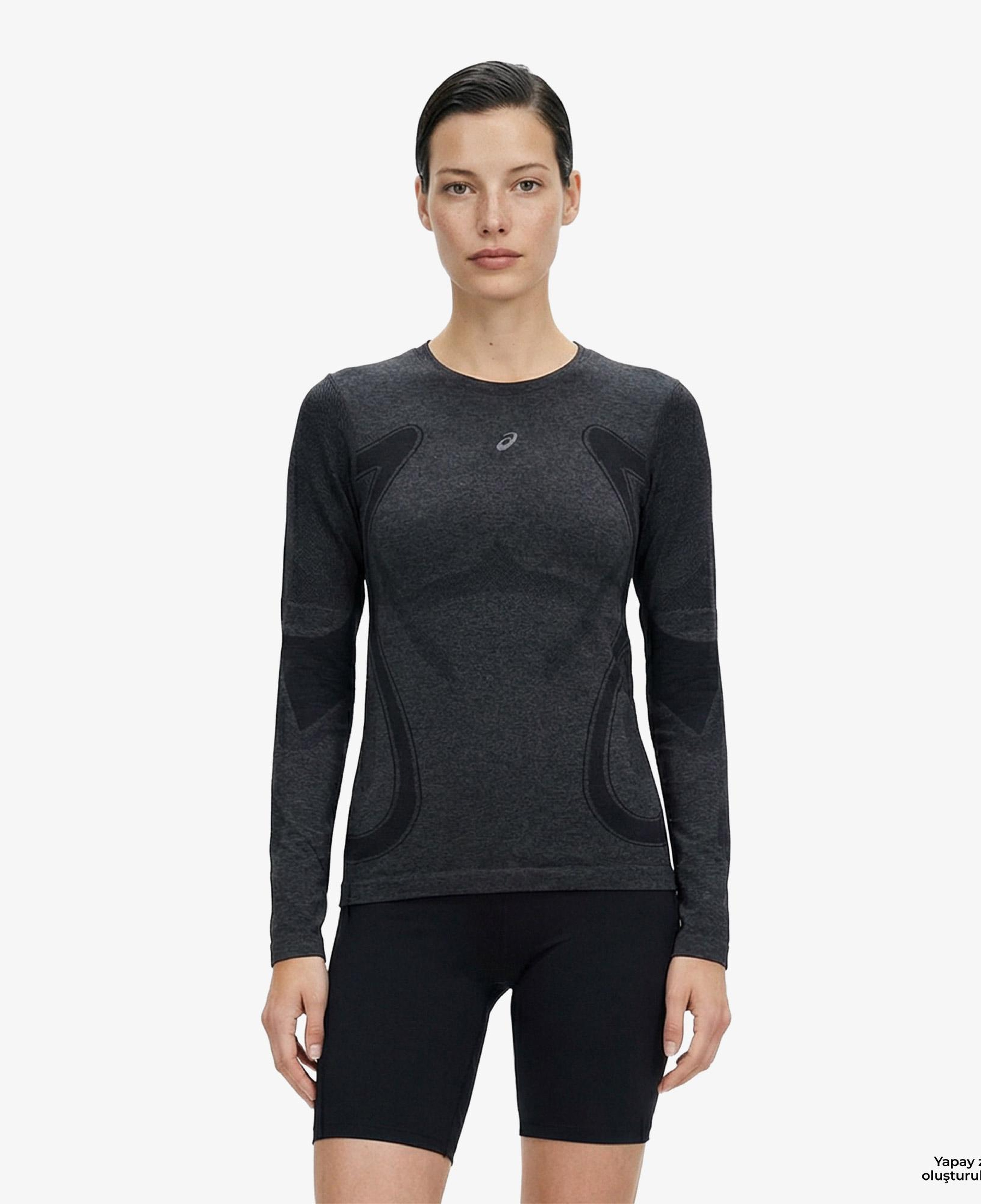 Asics Road Seamless Ls Top Kadın Siyah Koşu Sweatshirt