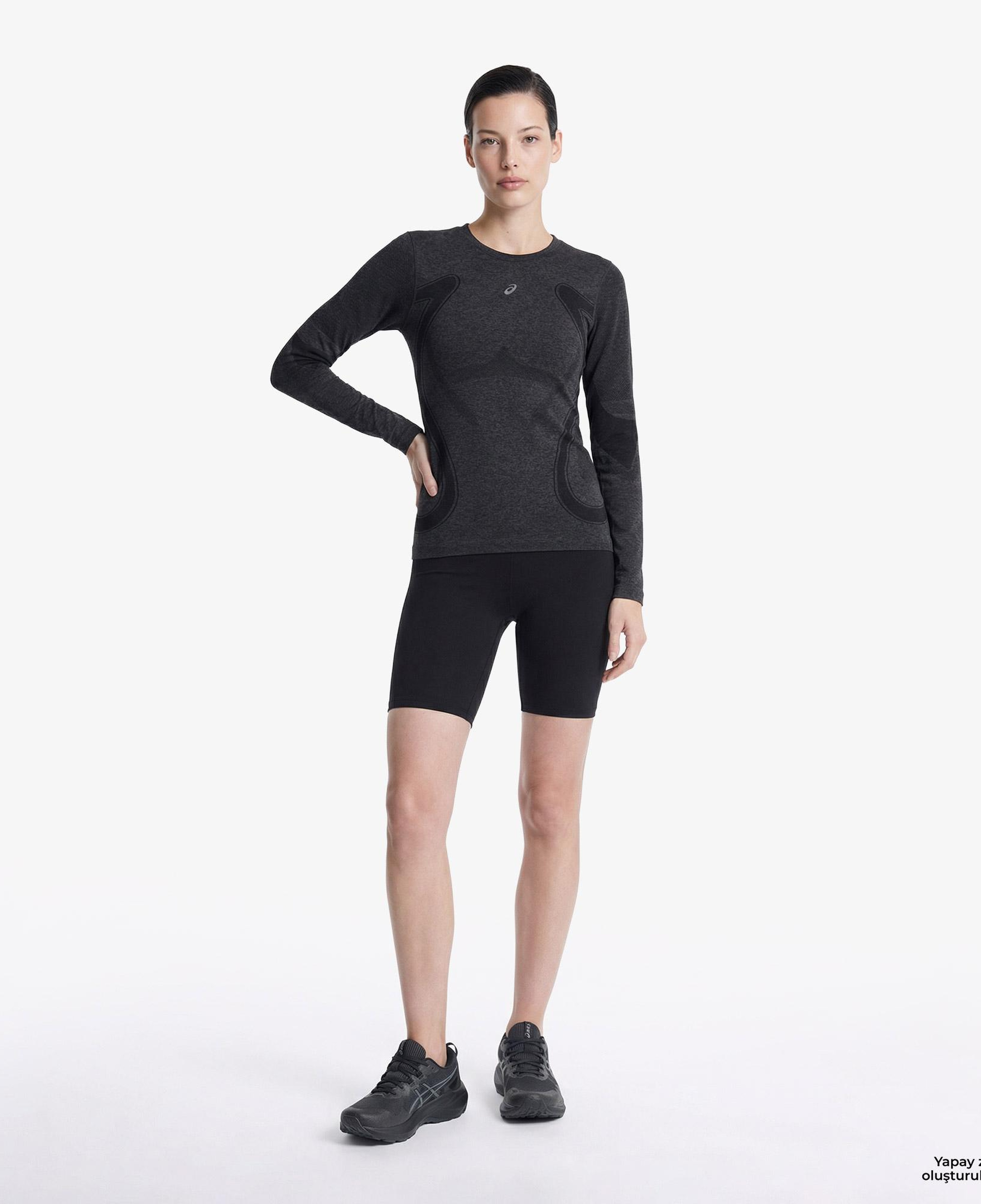 Asics Road Seamless Ls Top Kadın Siyah Koşu Sweatshirt