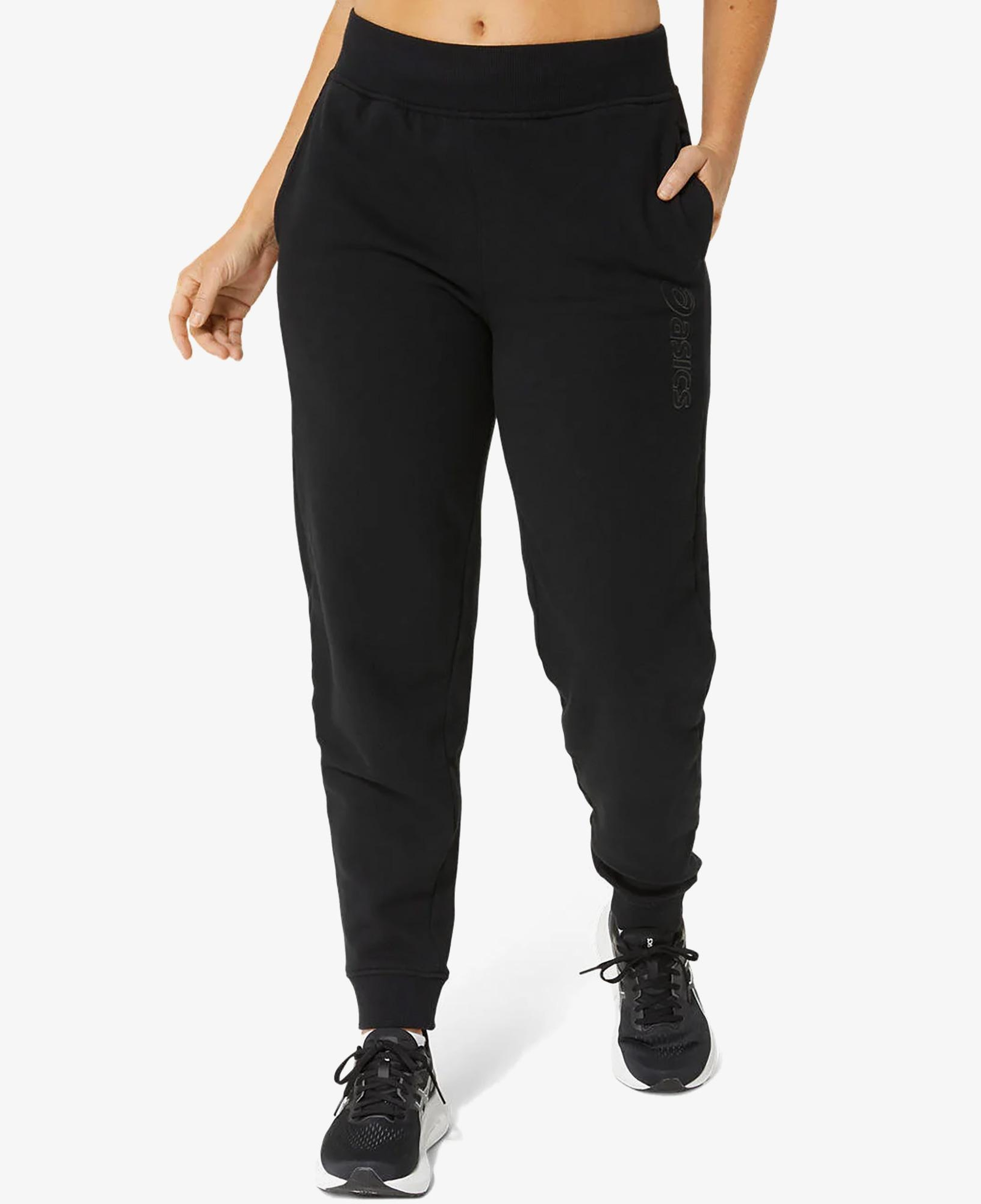 Asics Logo Sweatpant Kadın Siyah Eşofman Altı