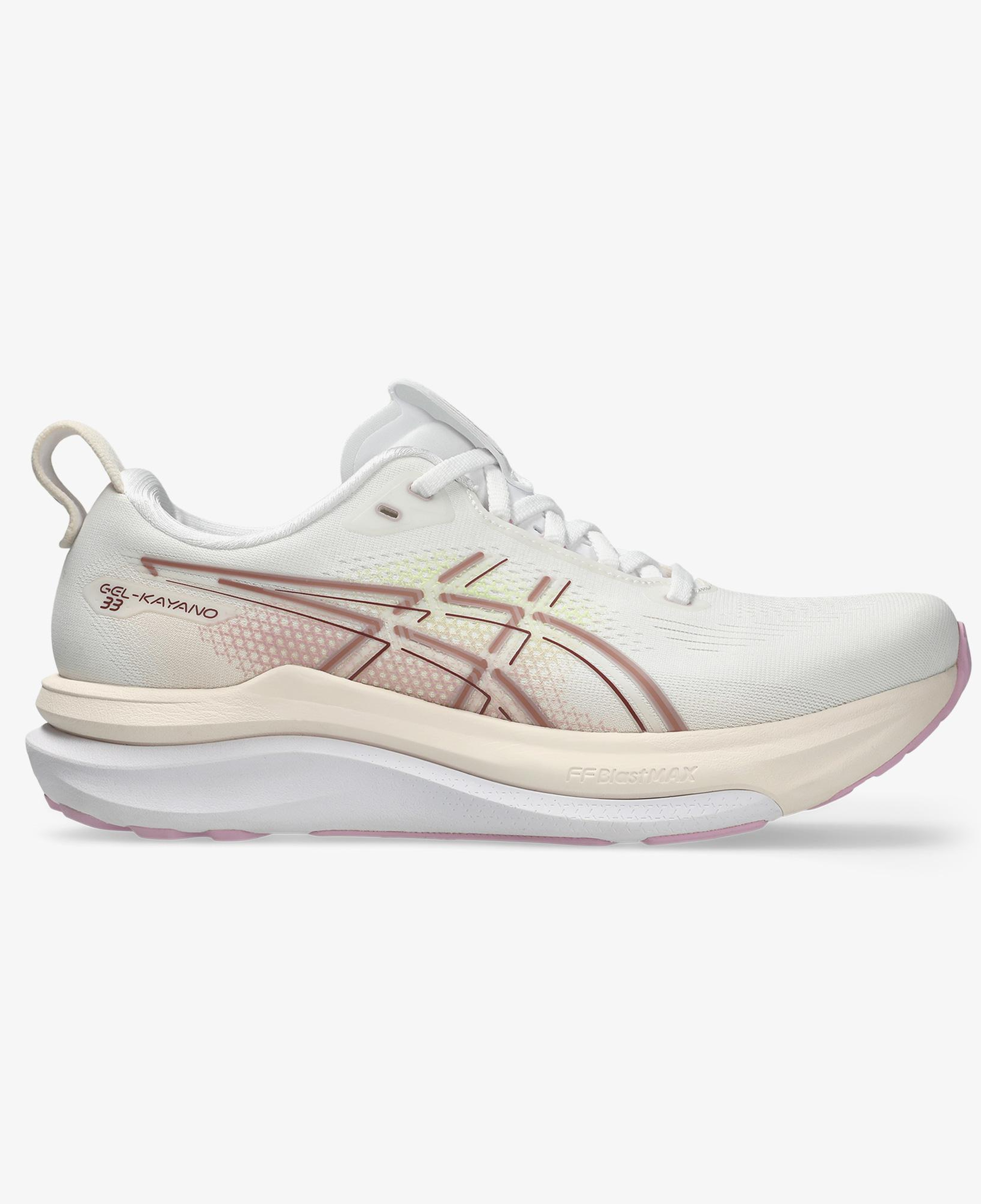 Asics Gel-Kayano 33 Kadın Beyaz Yol Koşusu Ayakkabısı