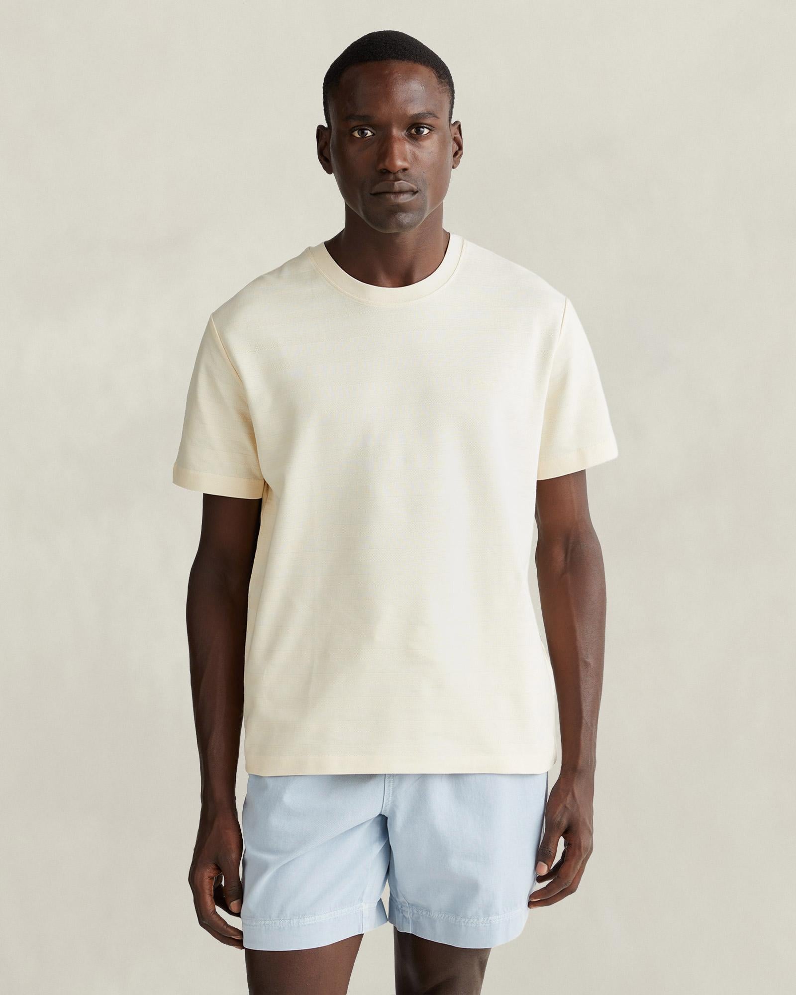 GANT Erkek Krem Bisiklet Yaka Regular Fit T-Shirt