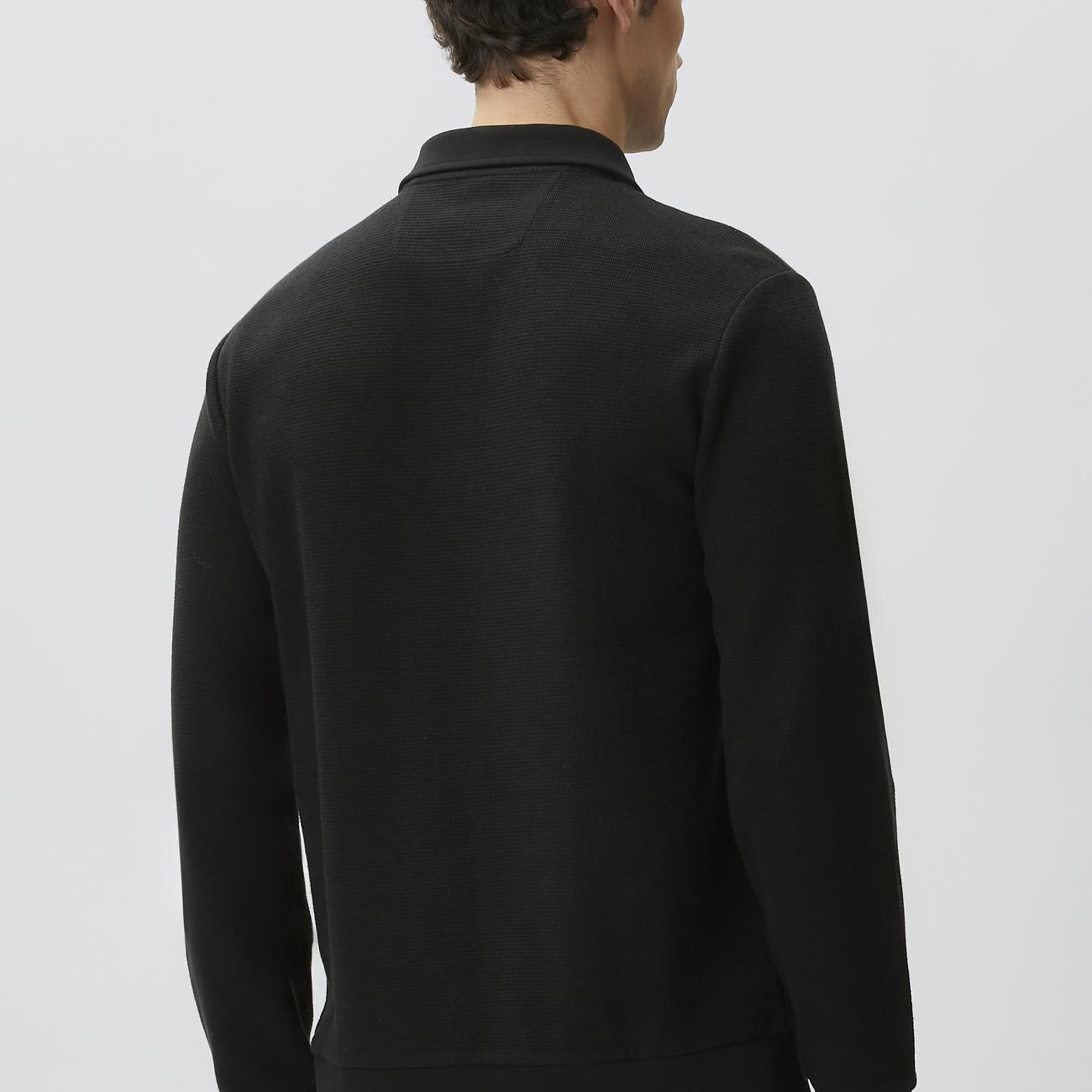 Network Erkek Siyah Polo Yaka Fermuarlı Sweatshirt