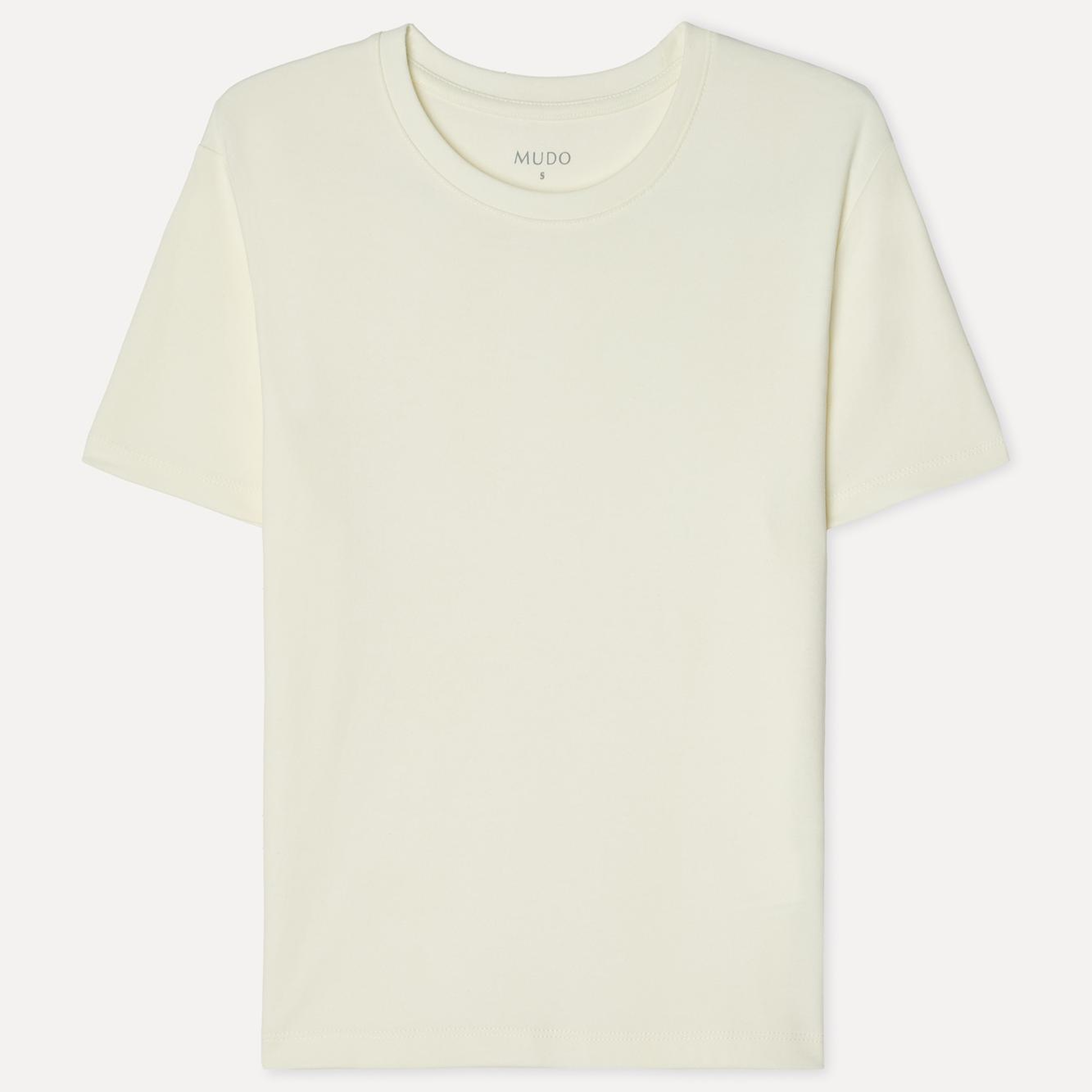 Kadın Kırık Beyaz Bisiklet Yaka T-Shirt
